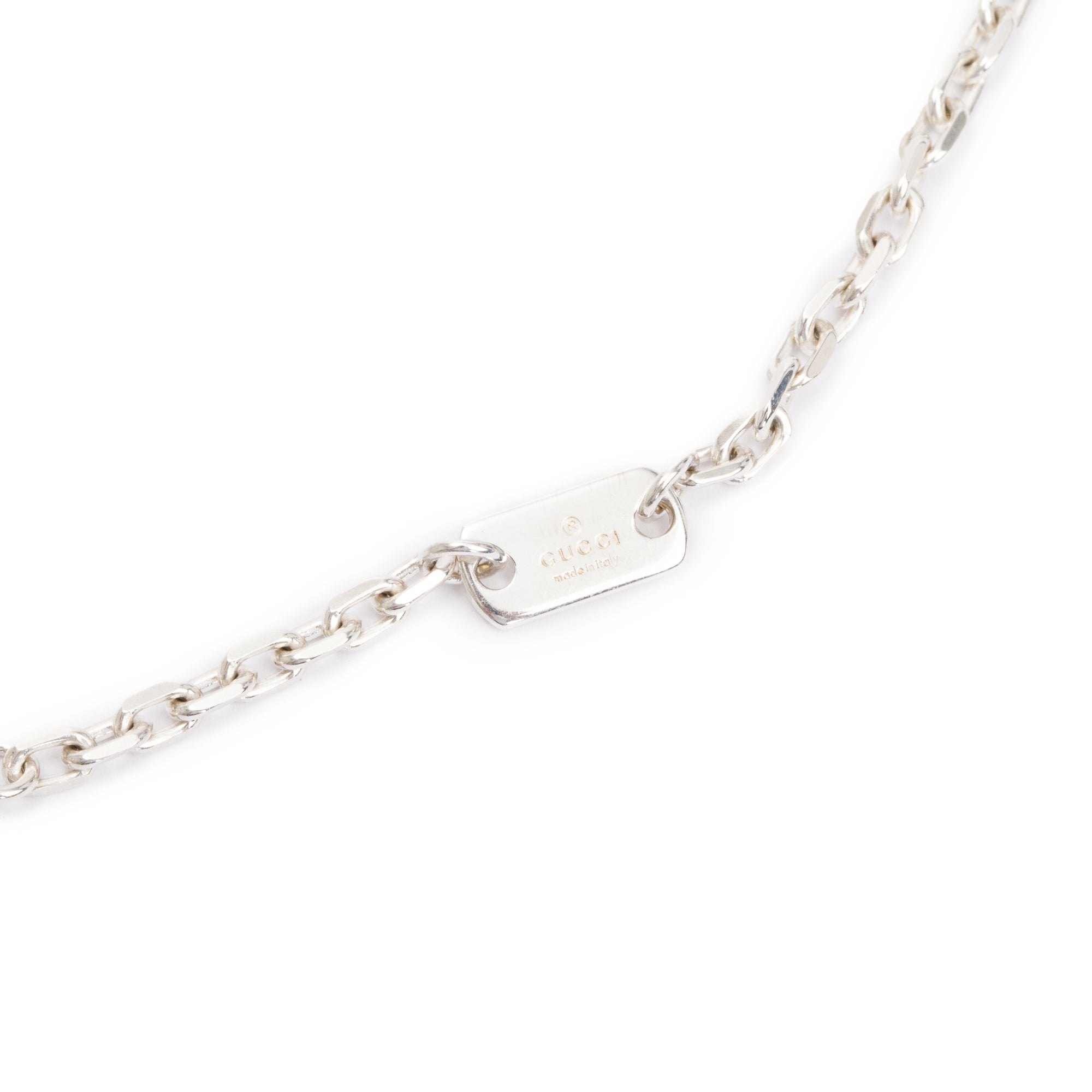 Gucci Sterling Silver Trademark Charm Necklace