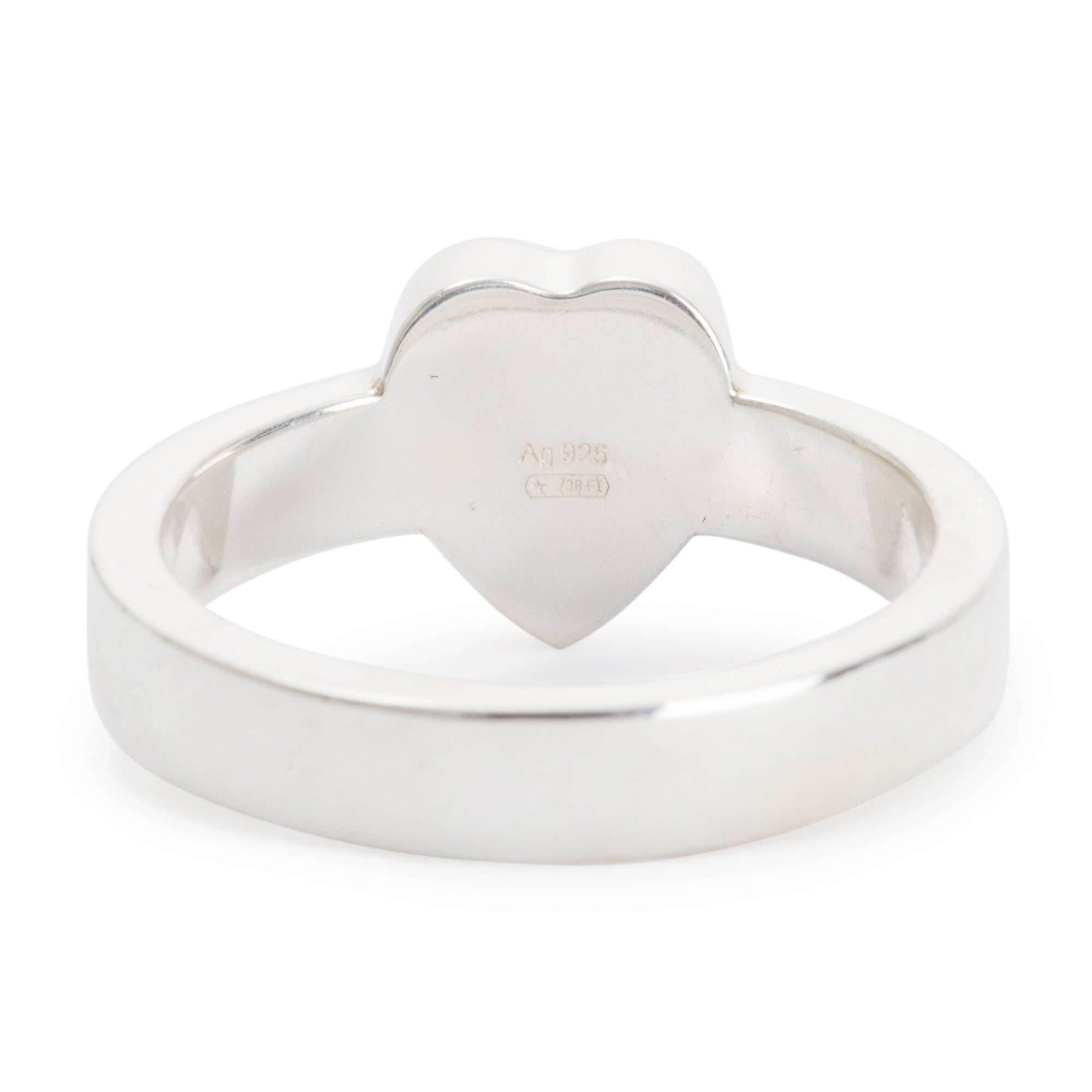 Gucci Sterling Silver Trademark Heart Ring, Size 17 8 – OLIVER