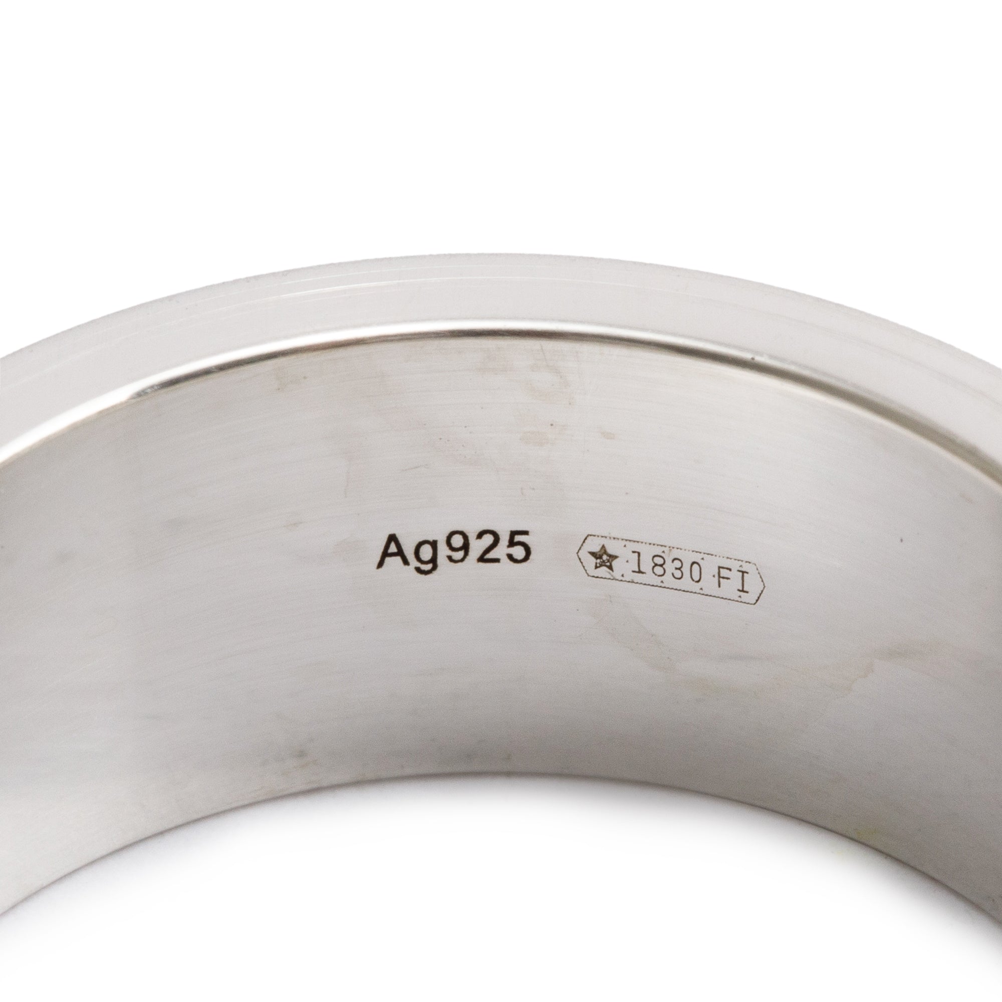 Gucci Sterling Silver Wide 9MM Ghost Ring, Size 25 11