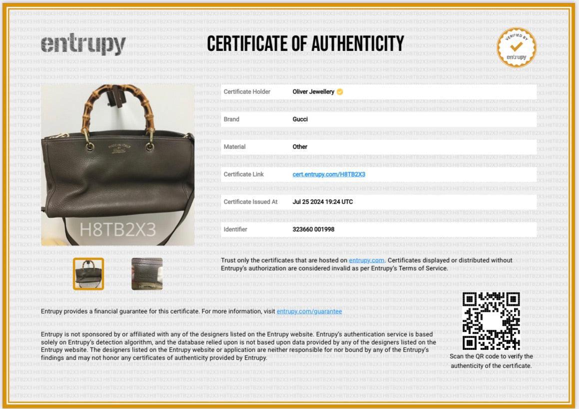 Gucci Taupe Calfskin Leather Medium Bamboo Shopper Tote w/ Strap