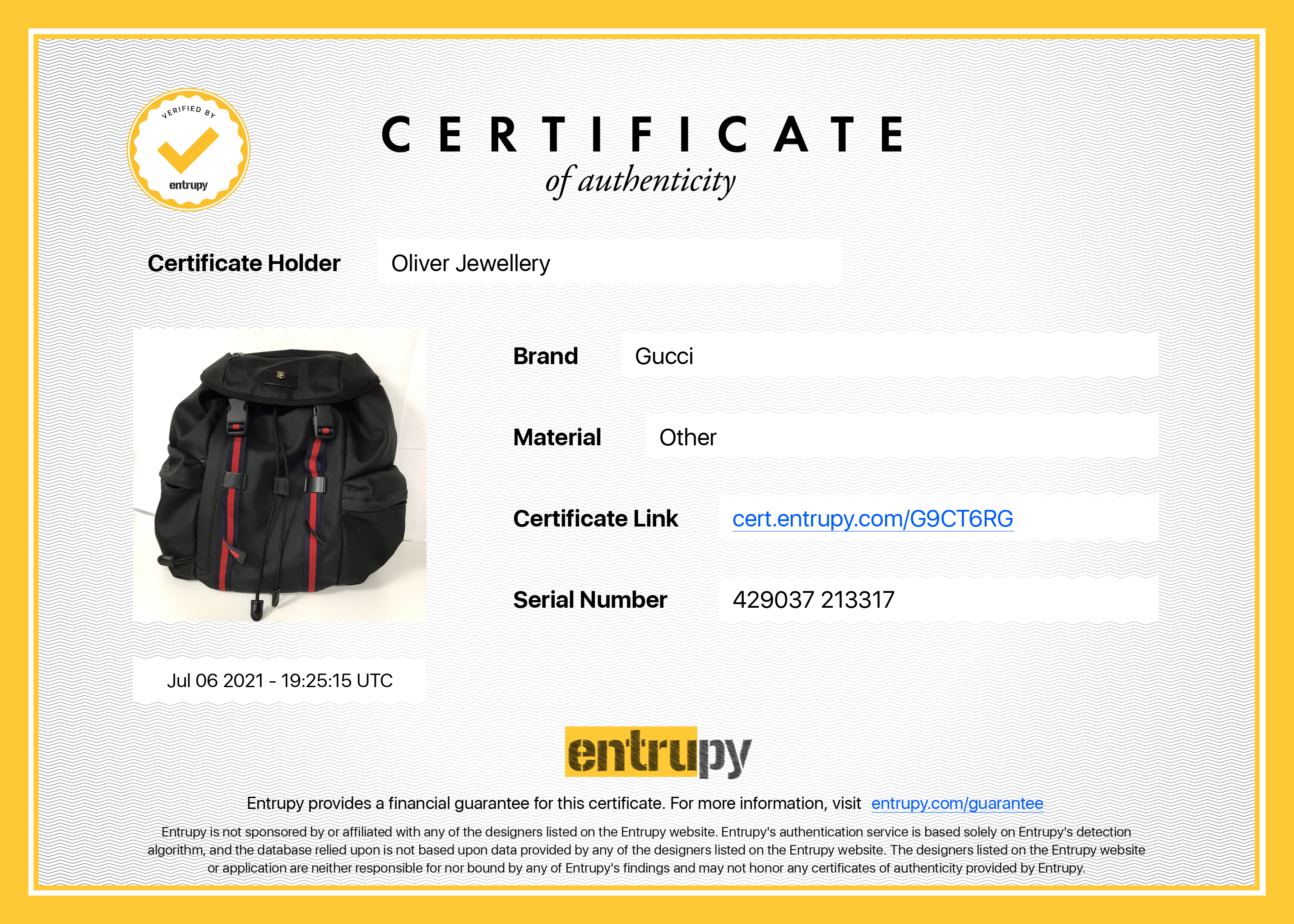 Gucci Techno Animalier Web Backpack