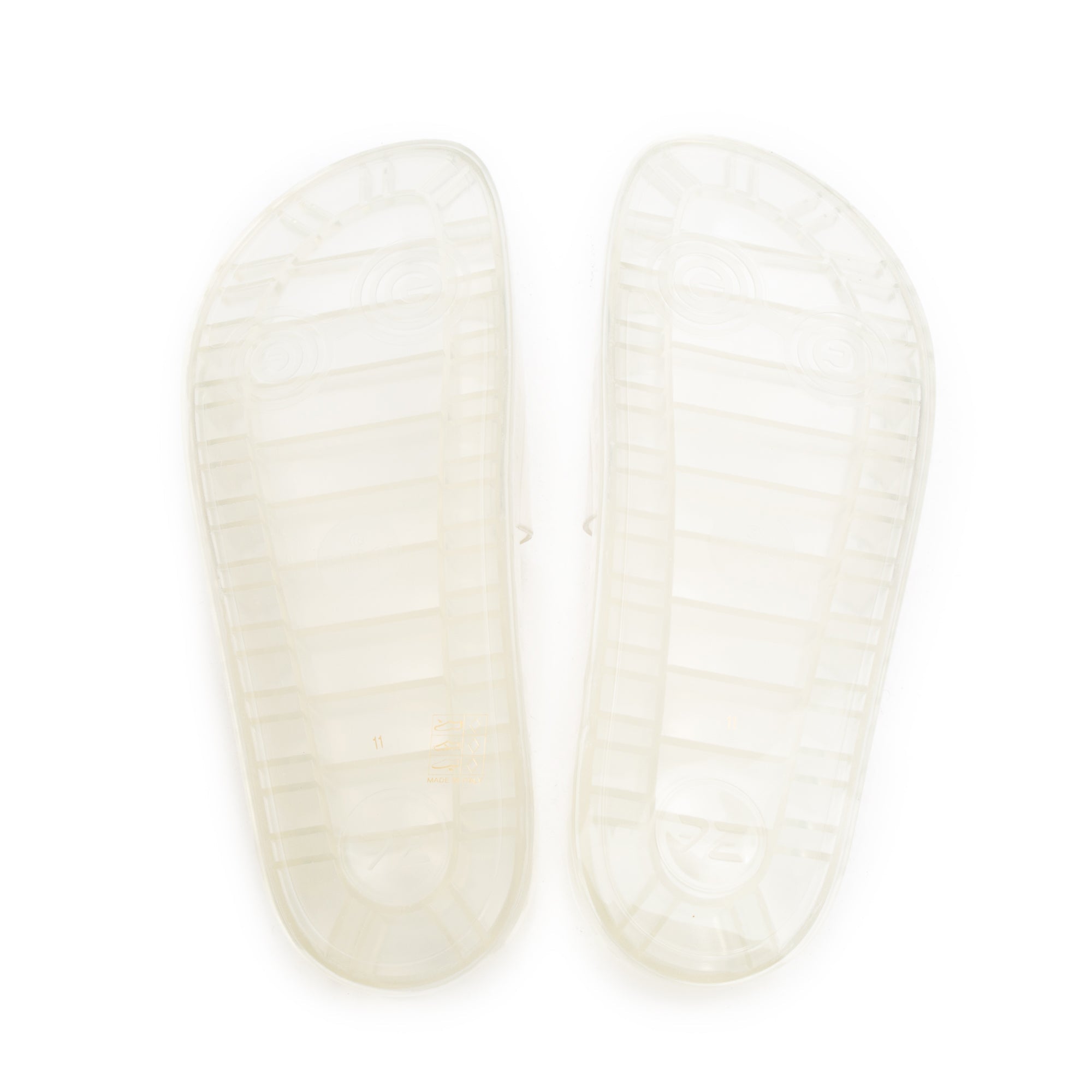 Gucci Transparent Rubber Logo Slides, Size 11 w/ Box