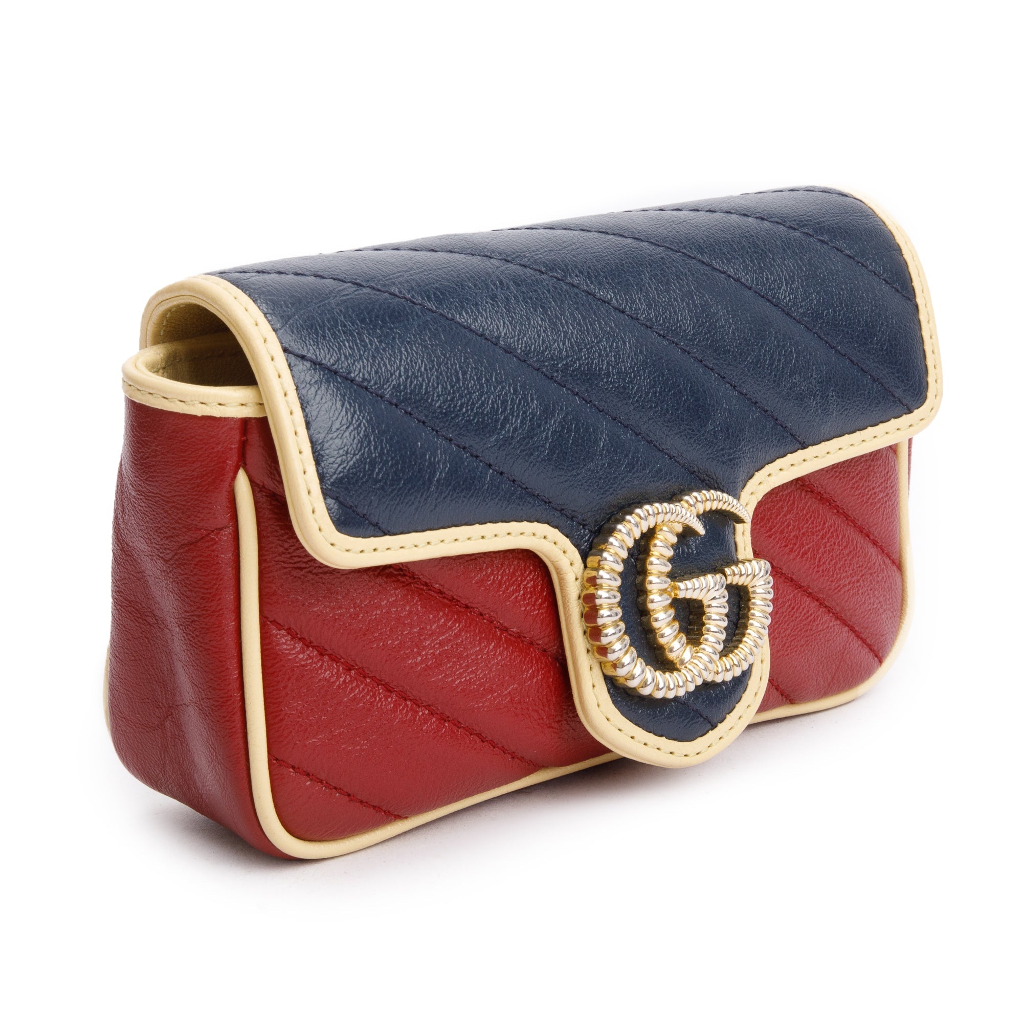 Gucci Tricolor GG Marmont Matelasse Leather Torchon Super Mini Bag