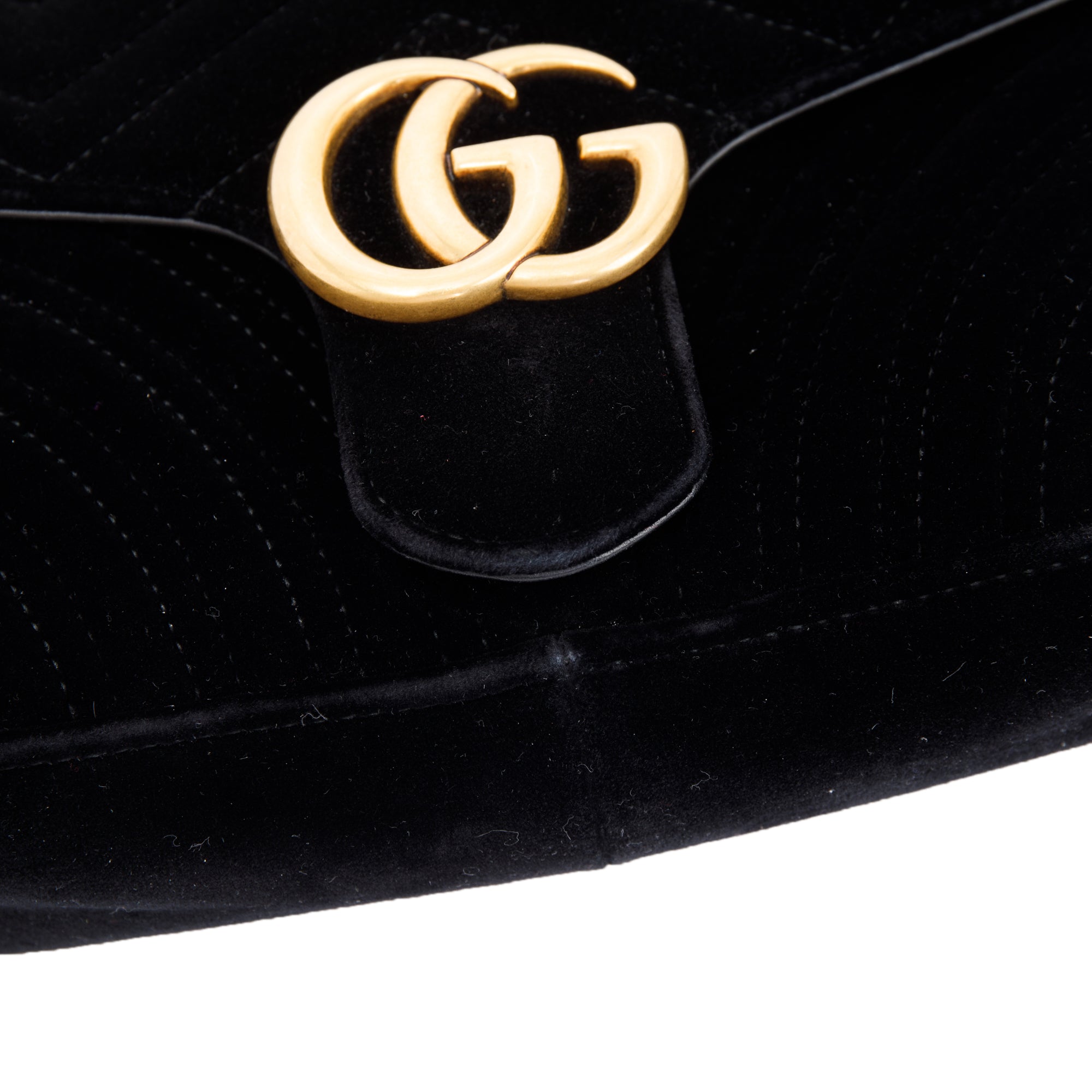 Gucci Velvet Matelasse GG Marmont Small Shoulder Bag