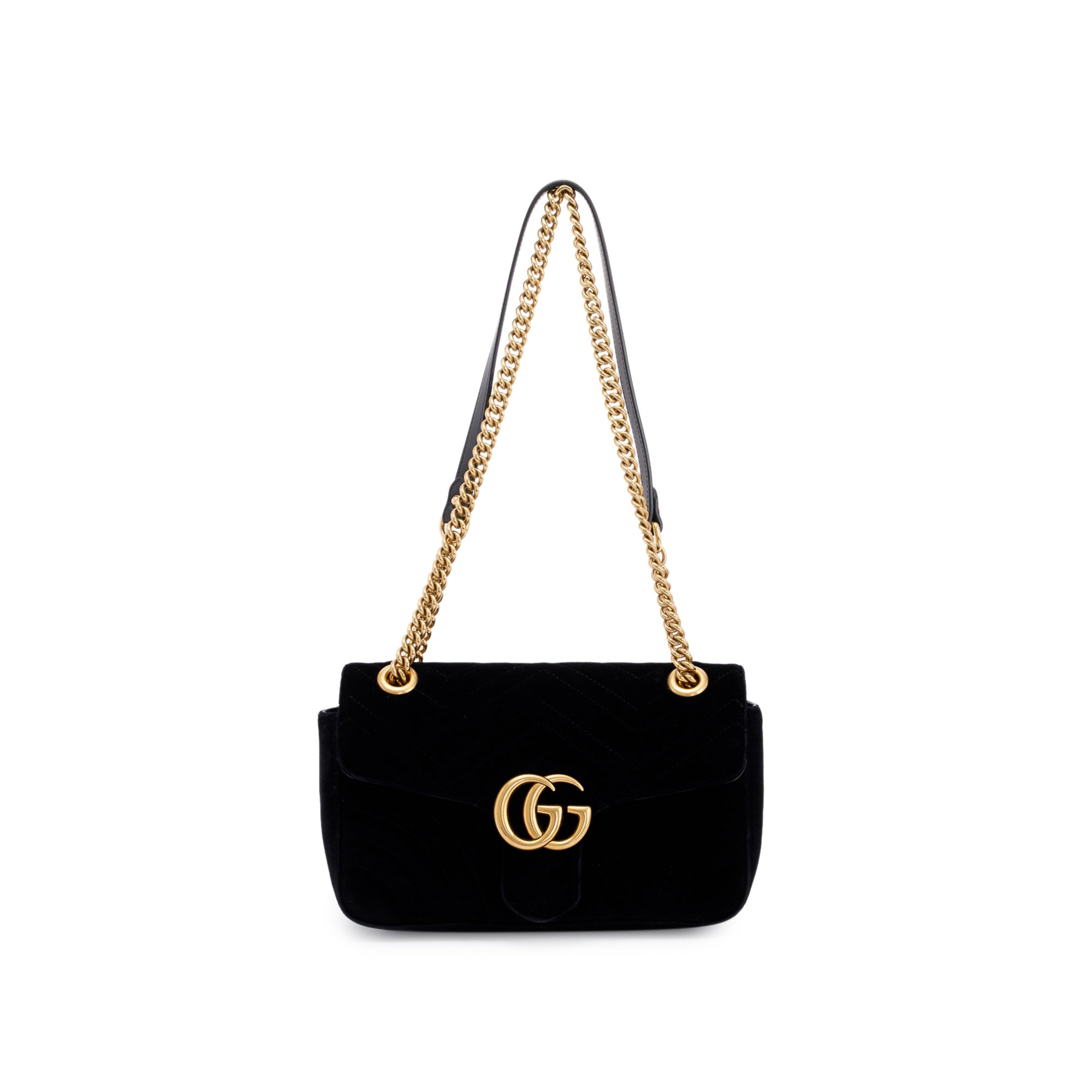 Gucci Velvet Matelasse GG Marmont Small Shoulder Bag