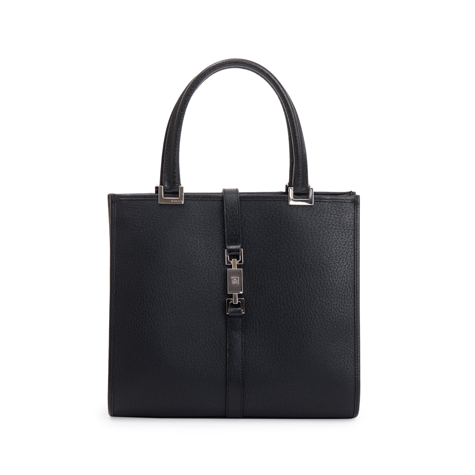 Gucci Vintage Black Calfskin Leather Jackie Small Tote Bag