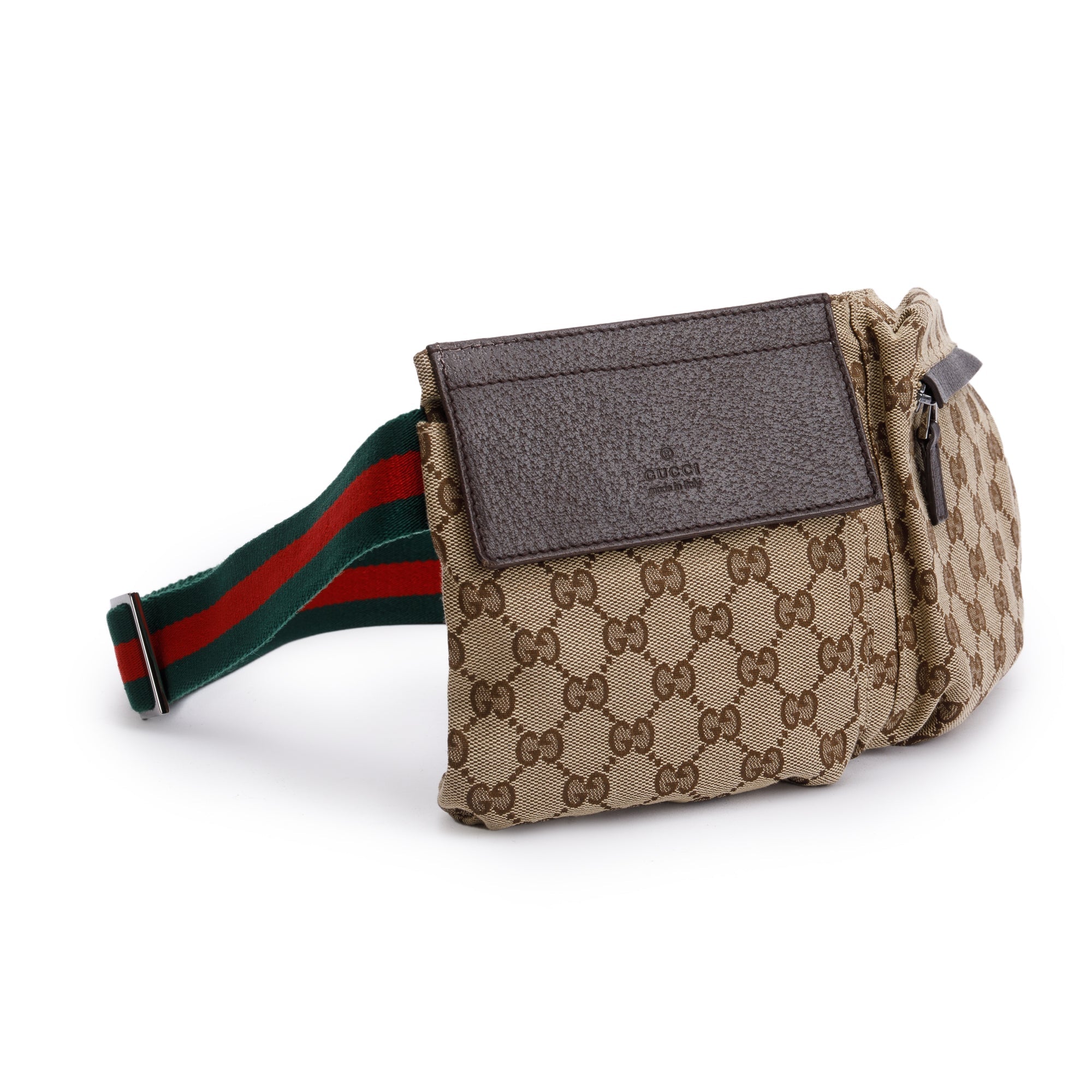 Gucci Vintage GG Canvas Double Pocket Belt Bag