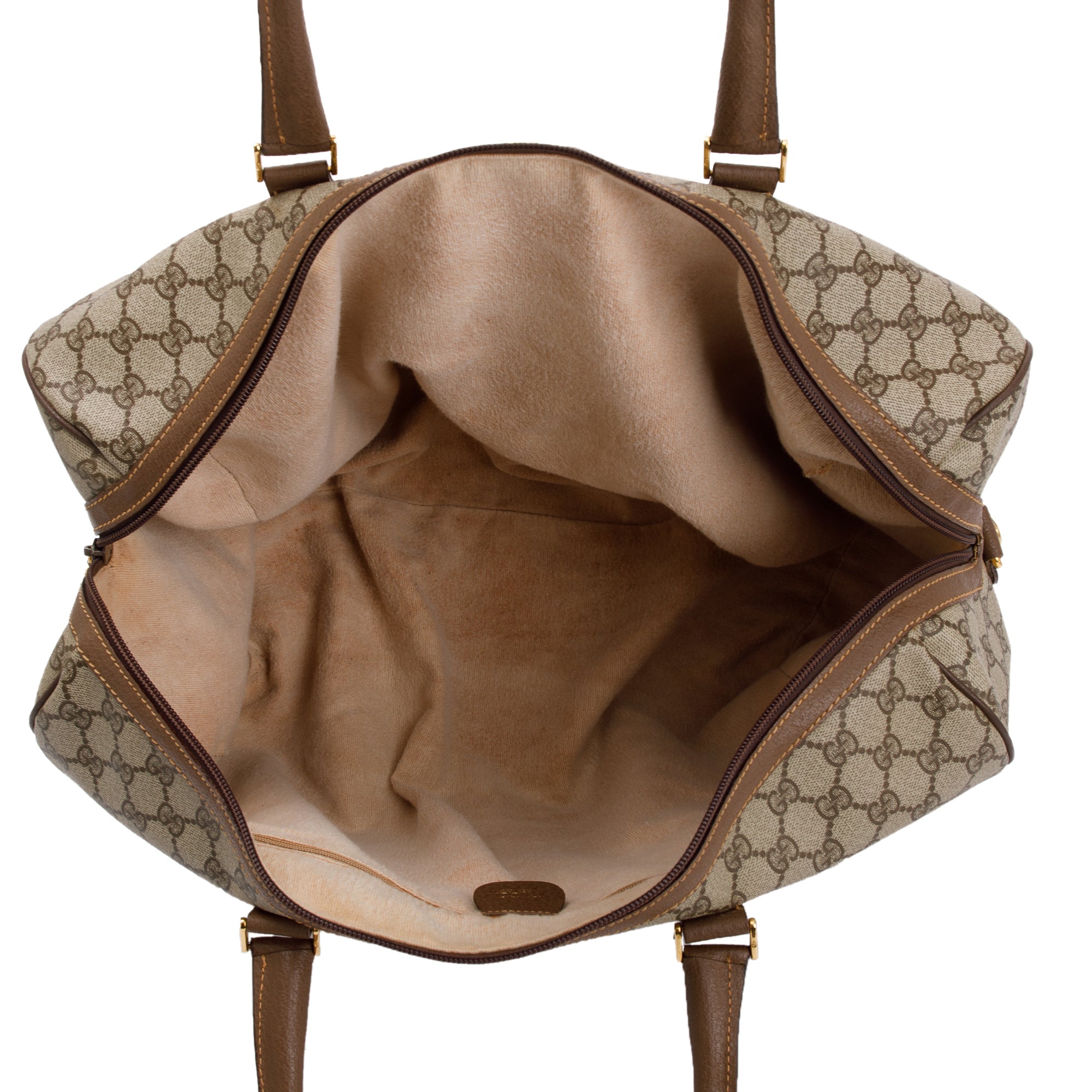 Gucci Vintage GG Supreme Interlocking G Duffle Bag w/ Strap