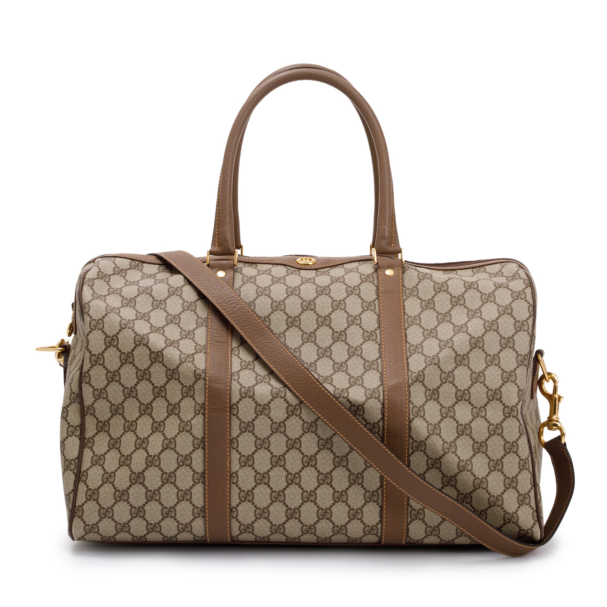 Gucci Vintage GG Supreme Interlocking G Duffle Bag w/ Strap