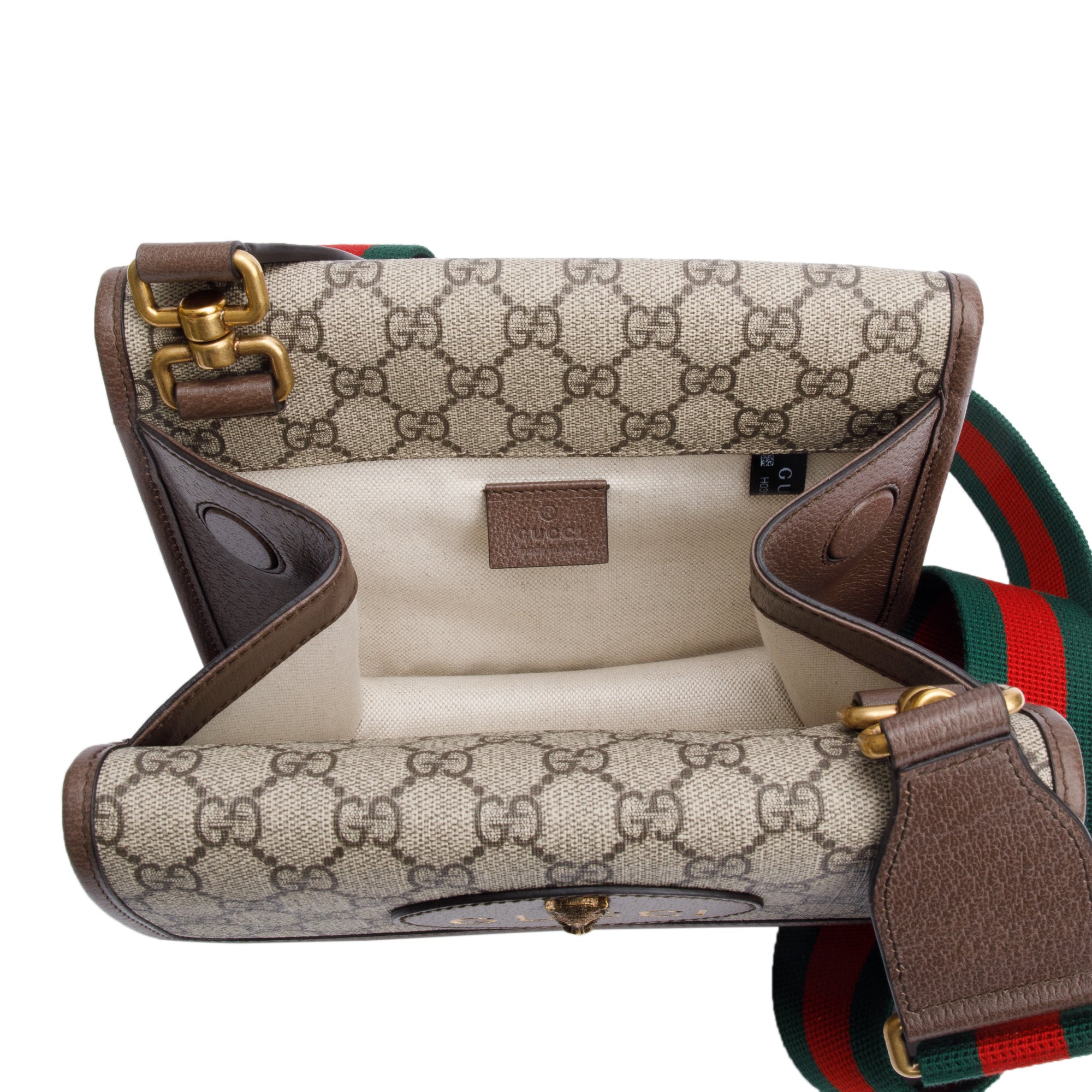 Gucci Vintage Neo GG Supreme Small Double Flap Messenger Bag w/ Box