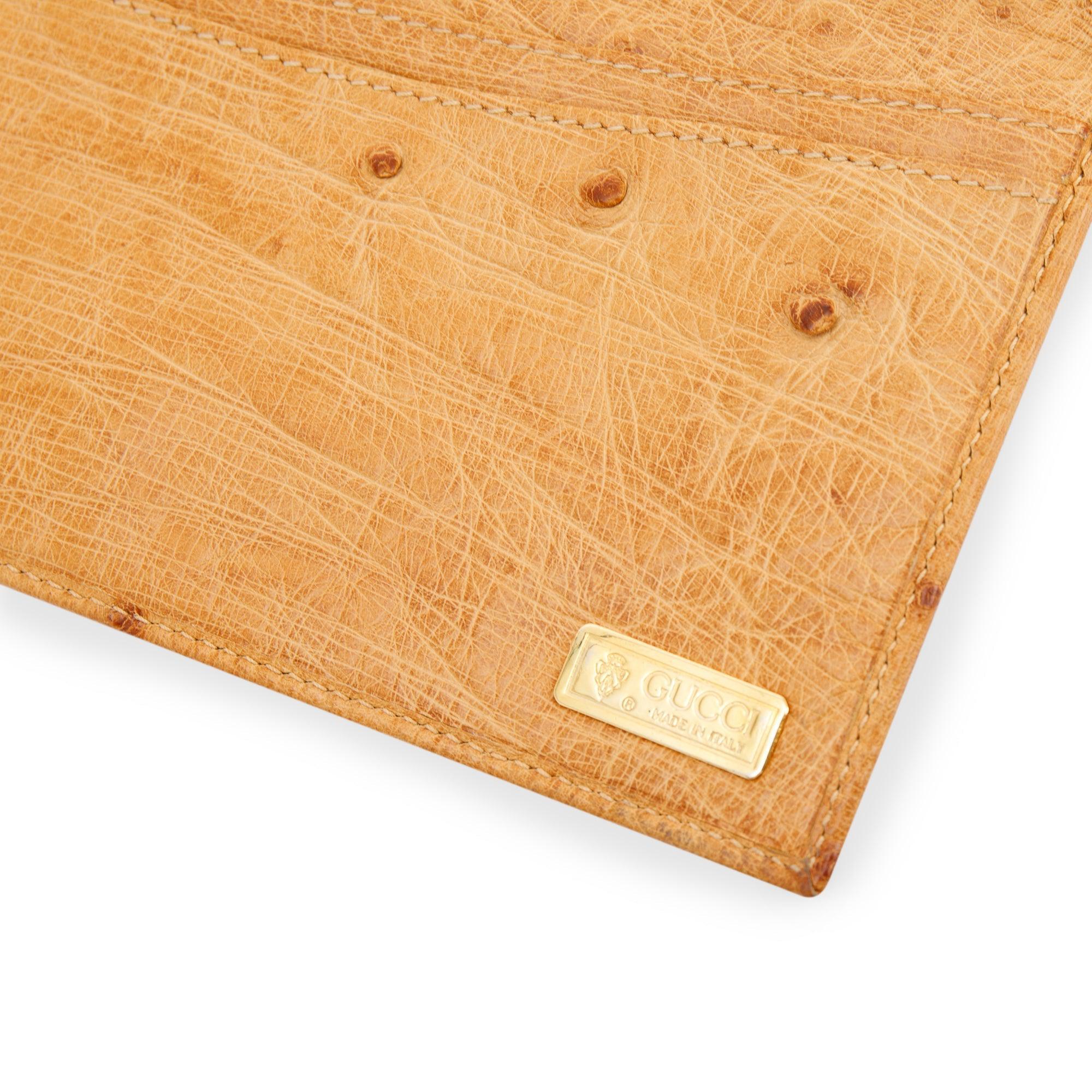 Gucci Vintage Ostrich French Purse Wallet