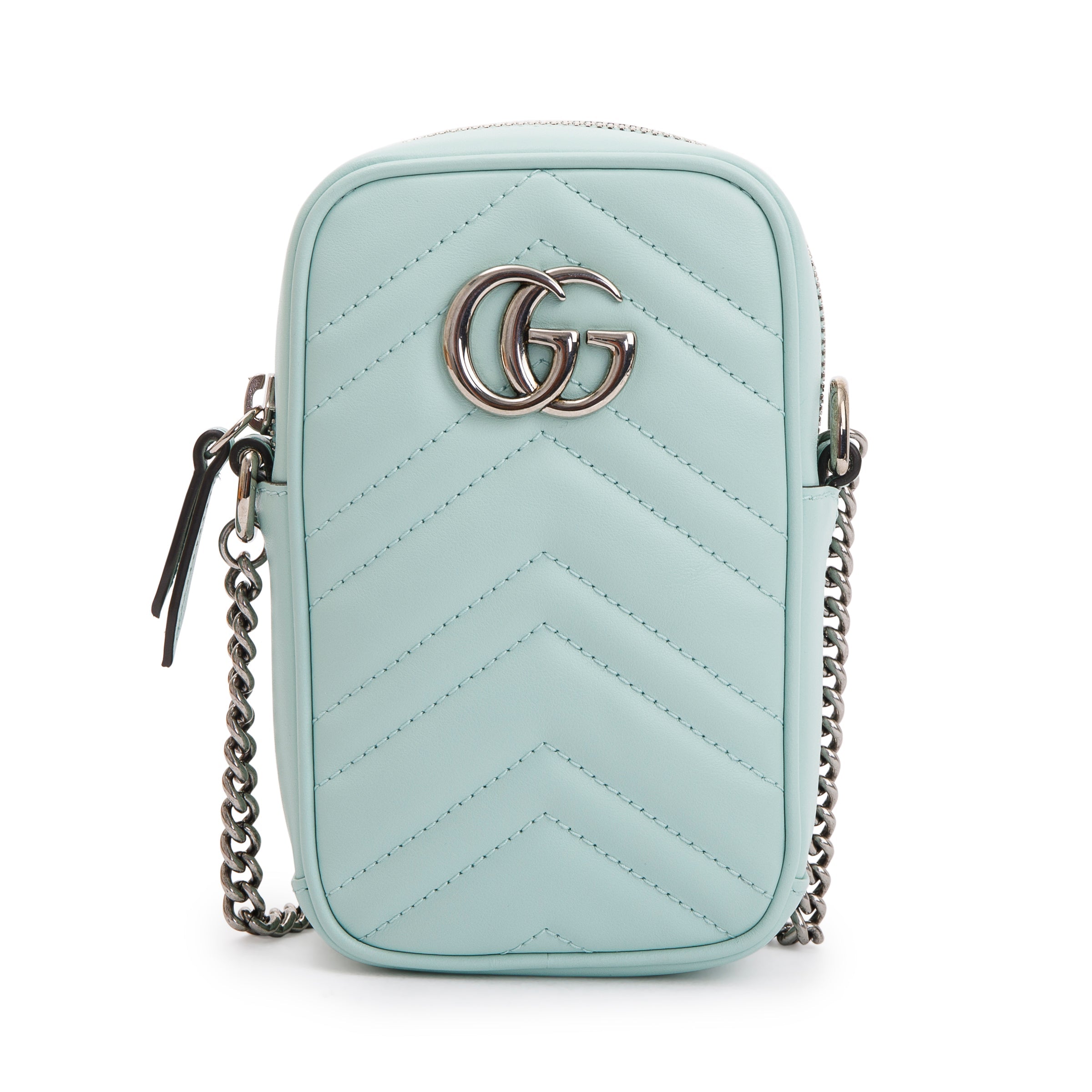 Gucci Water Green Leather GG Marmont Mini Bag