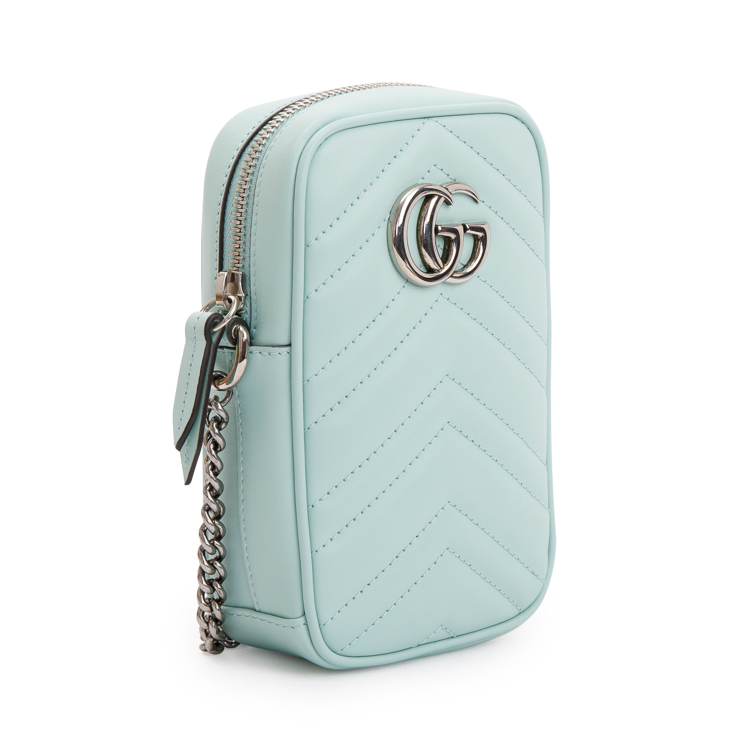 Gucci Water Green Leather GG Marmont Mini Bag