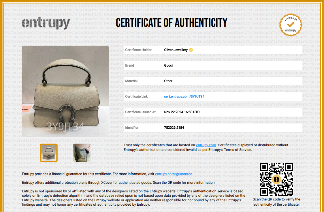 Gucci White Calfskin Leather Dionysus Mini Top Handle Bag w/ Box