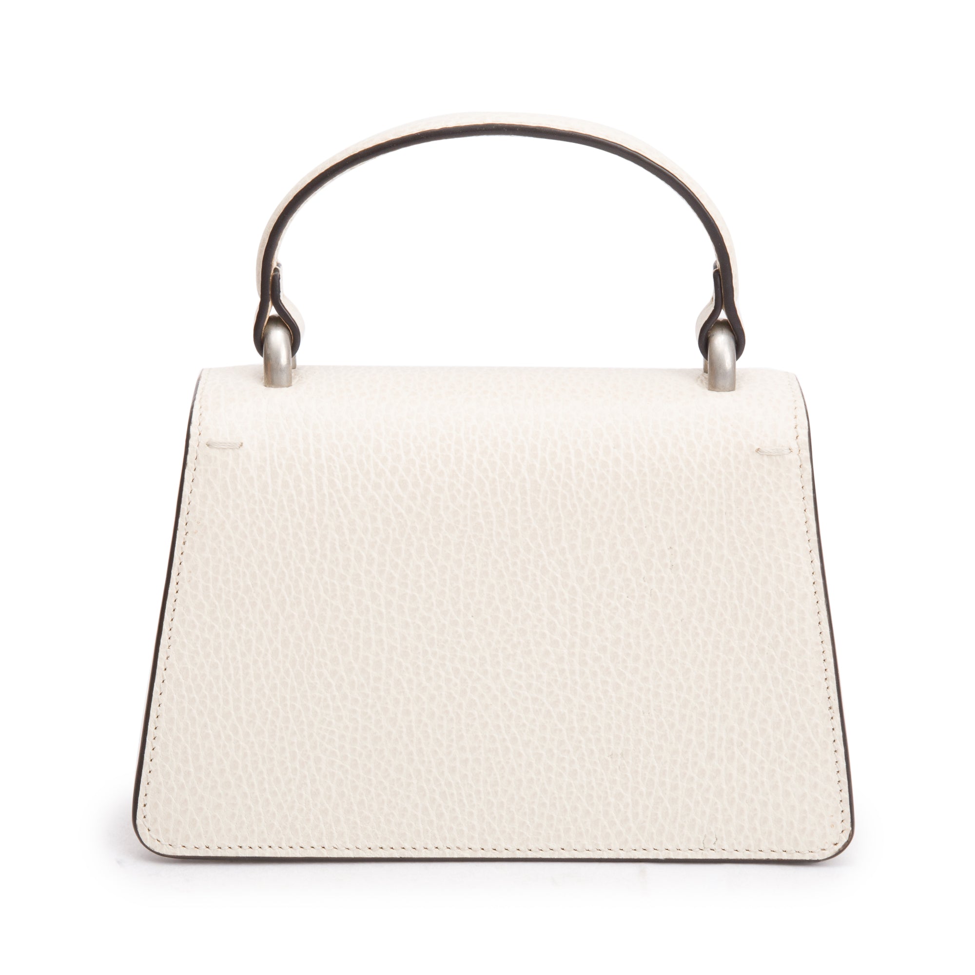 Gucci White Calfskin Leather Dionysus Mini Top Handle Bag w/ Box