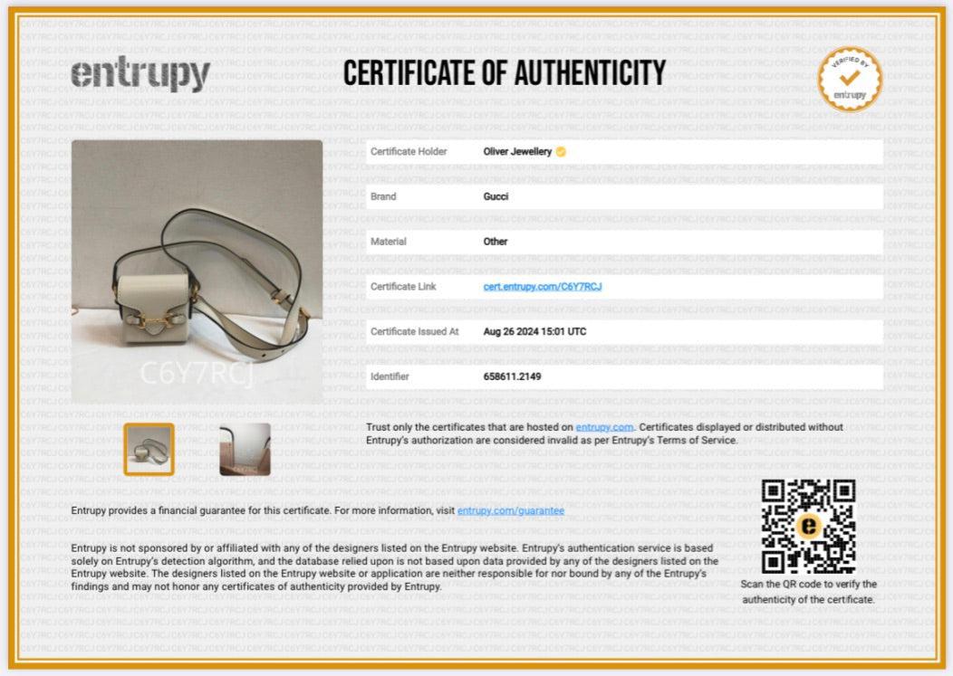 Gucci White Calfskin Leather Horsebit 1955 Airpod Case Crossbody Bag