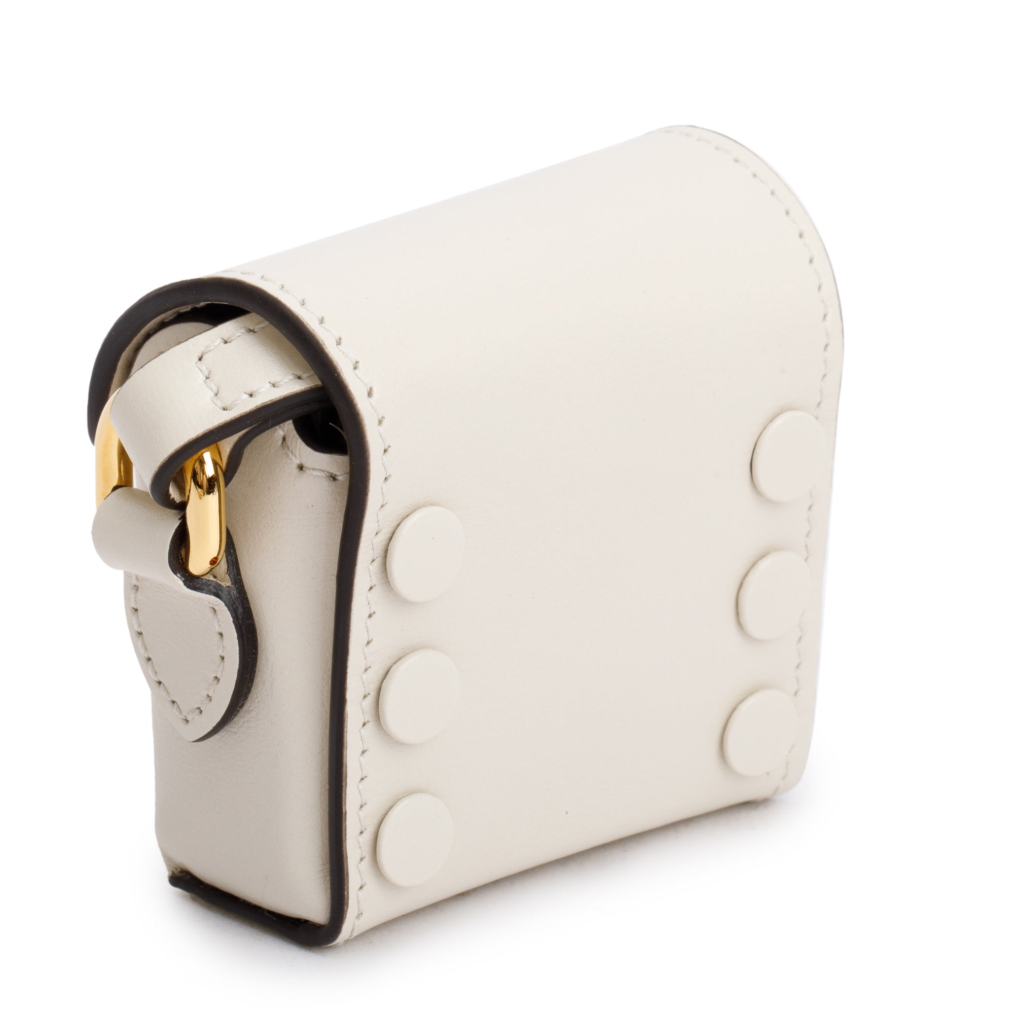 Gucci White Calfskin Leather Horsebit 1955 Airpod Case Crossbody Bag