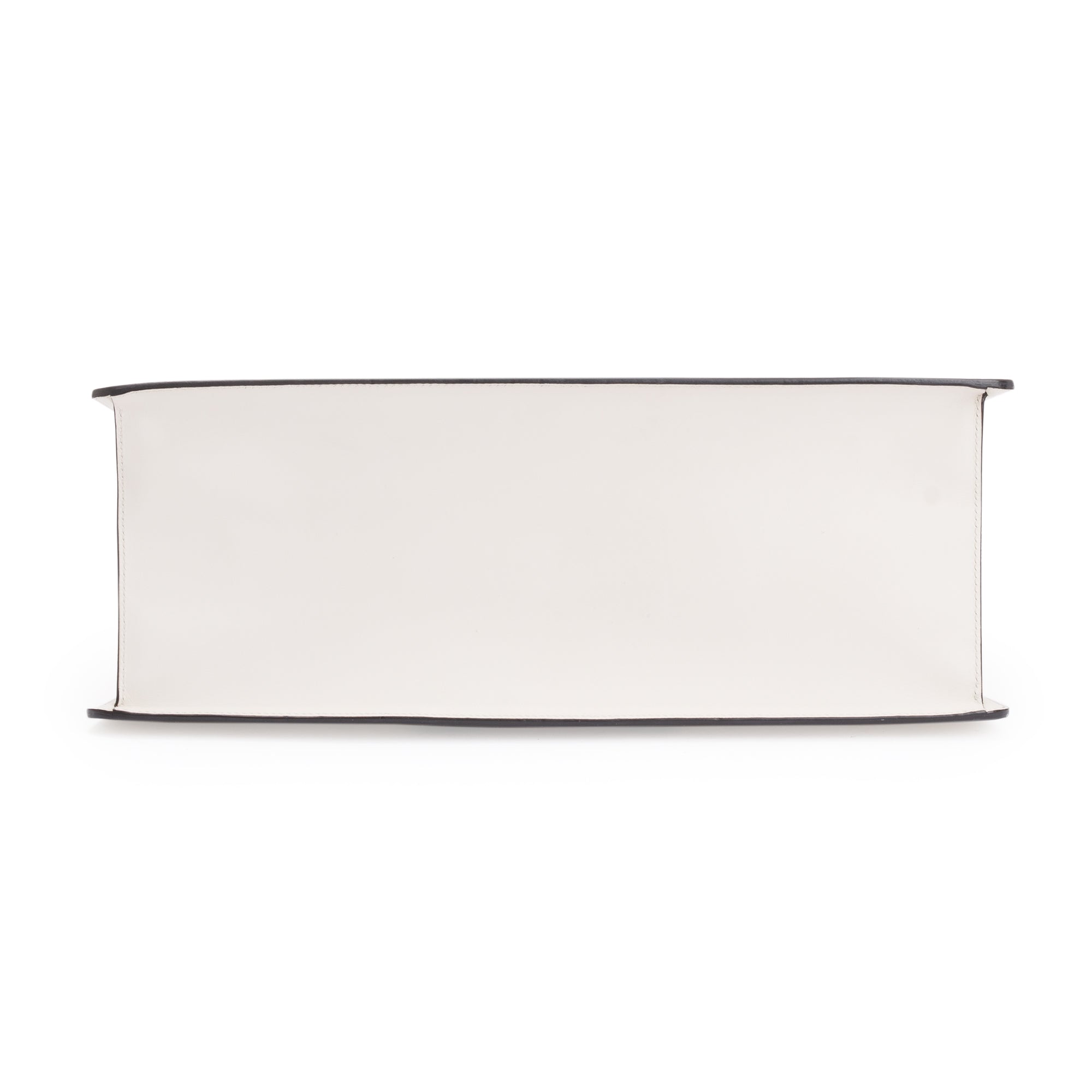 Gucci White Calfskin Leather Maxi Sylvie Handle Bag w/ Strap