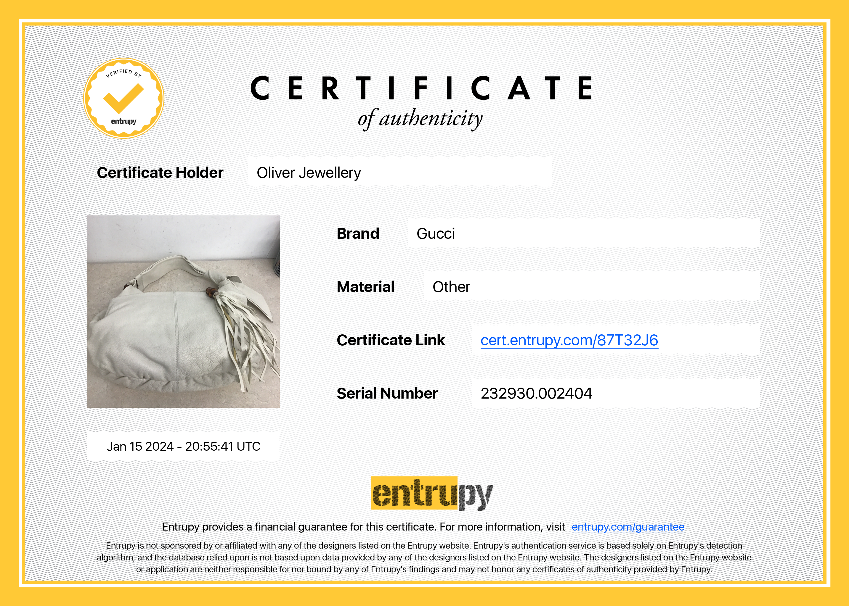 Gucci White Calfskin Leather Medium Jungle Bamboo Hobo