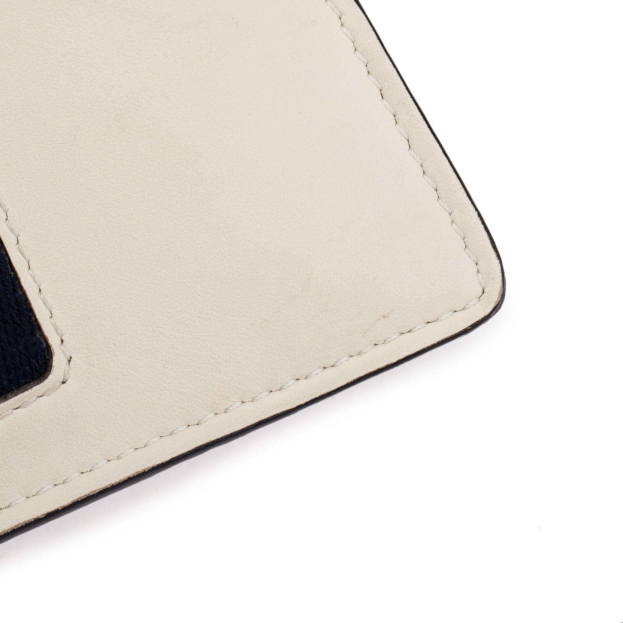 Gucci White Calfskin Leather Web Super Mini Sylvie Chain Shoulder Bag w/ Box