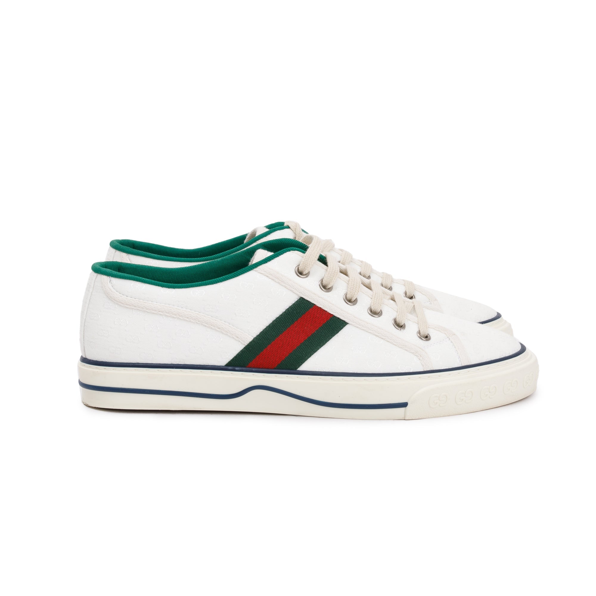 Gucci White GG Canvas Web Men's Tennis 1977 Sneakers, Size 7