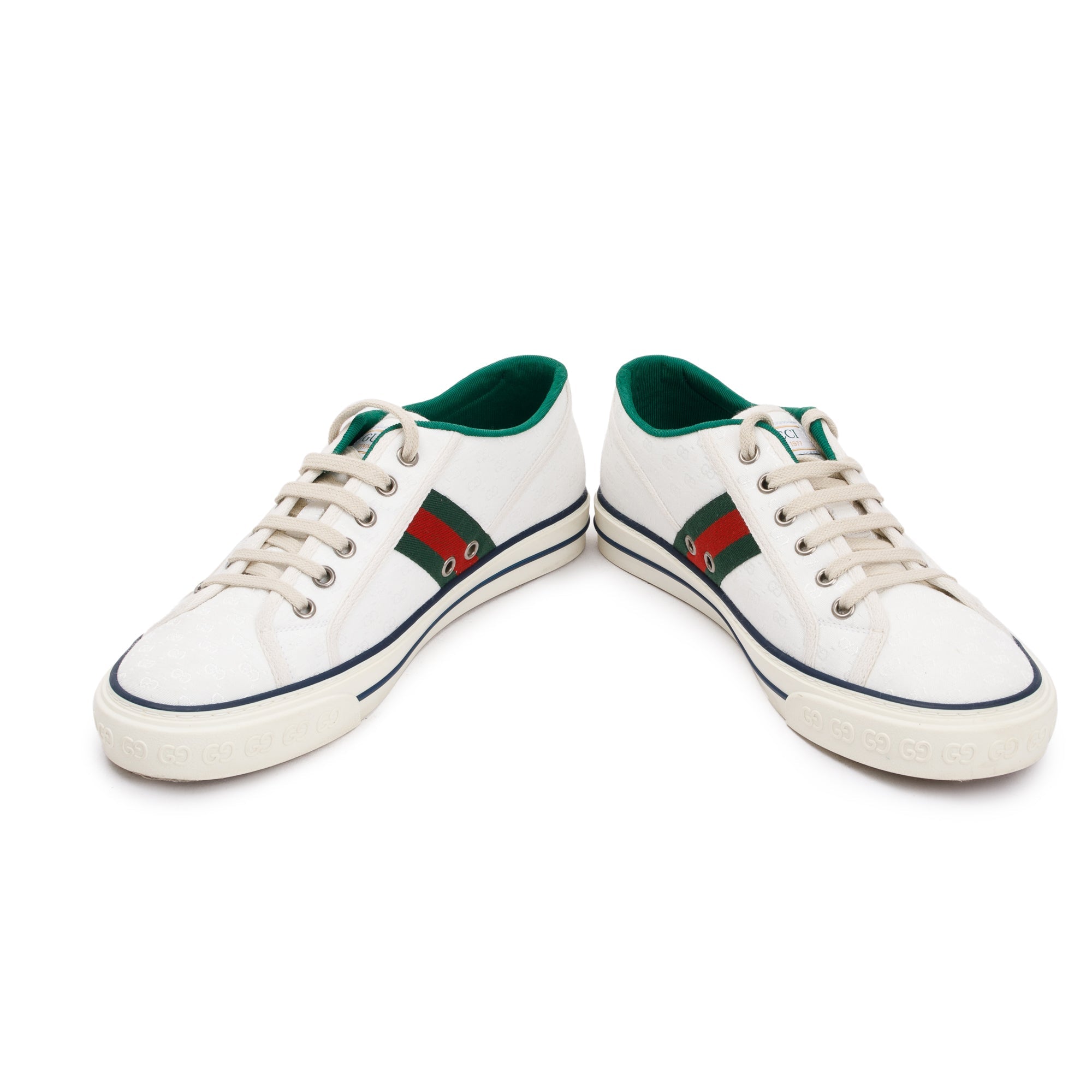Gucci White GG Canvas Web Men's Tennis 1977 Sneakers, Size 7
