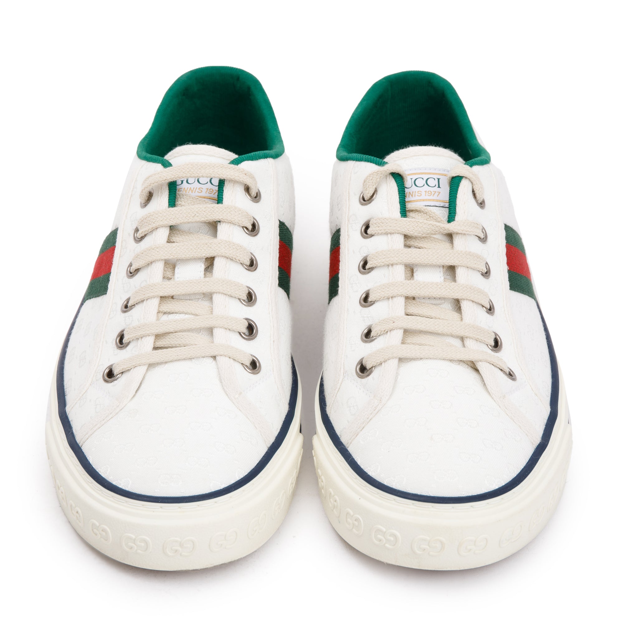 Gucci White GG Canvas Web Men's Tennis 1977 Sneakers, Size 7