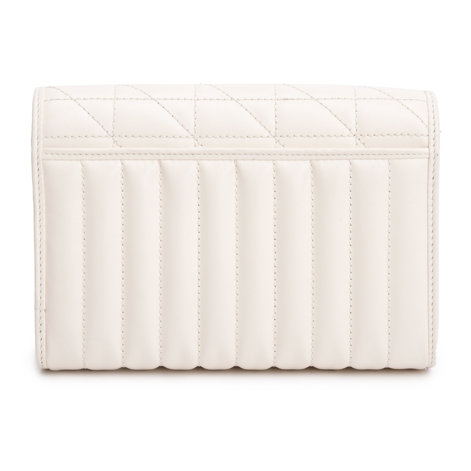 Gucci White GG Marmont Matelasse Leather Mini Chain Wallet w/ Box