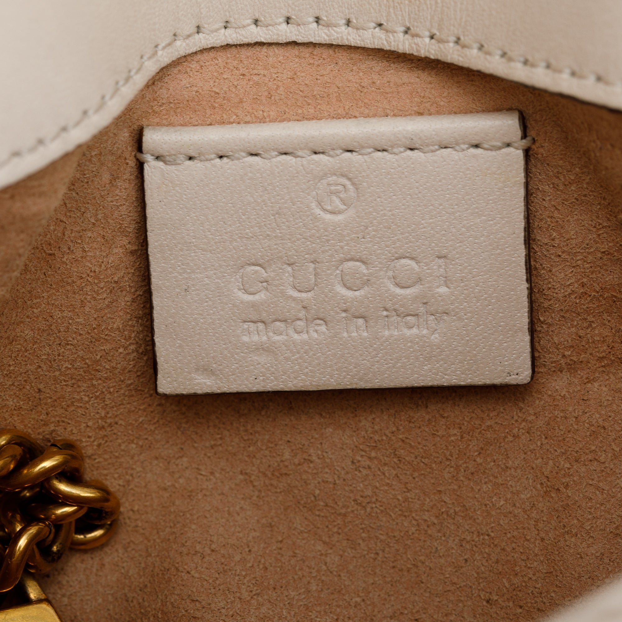 Gucci White GG Marmont Matelasse Leather Super Mini Bag