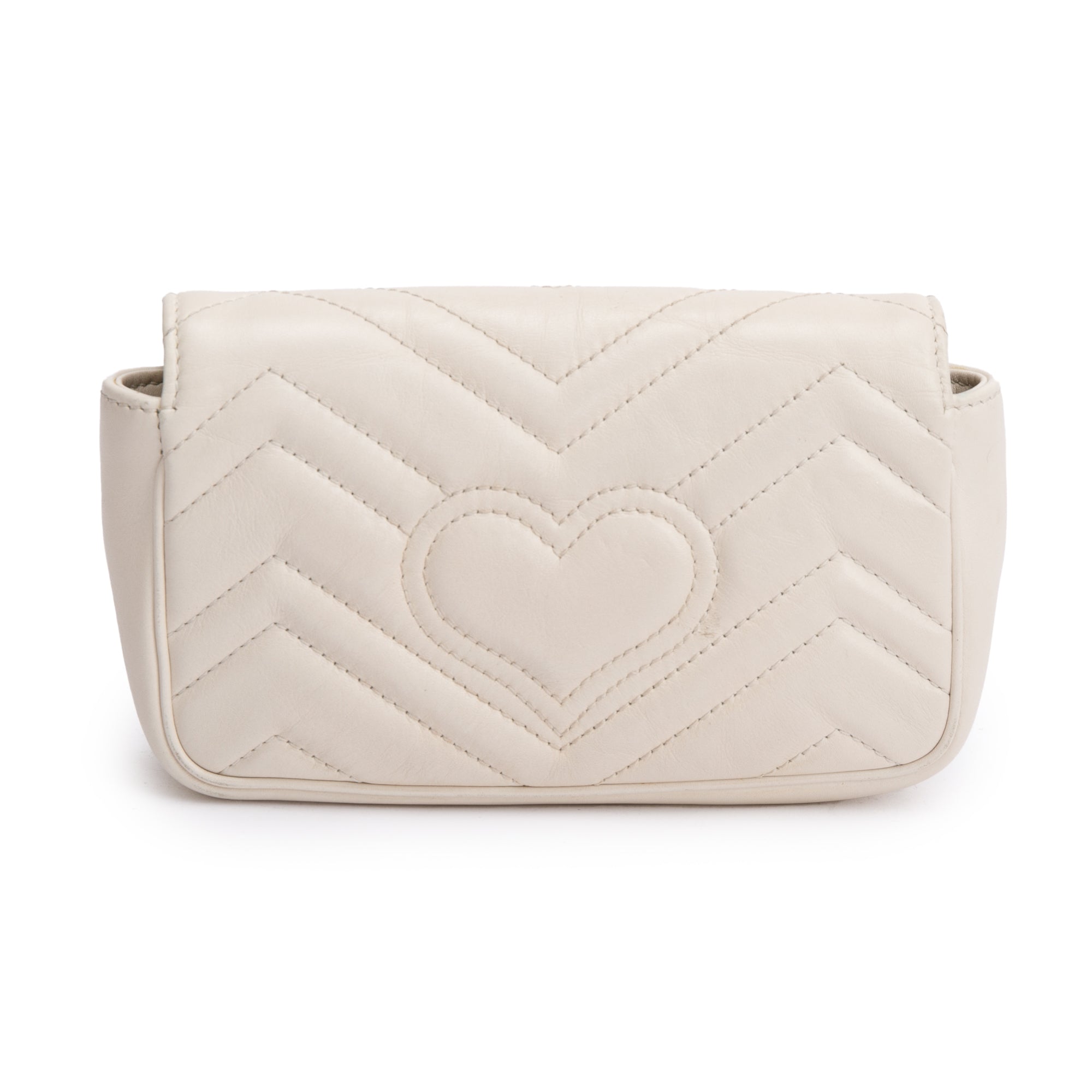 Gucci White GG Marmont Matelasse Leather Super Mini Bag