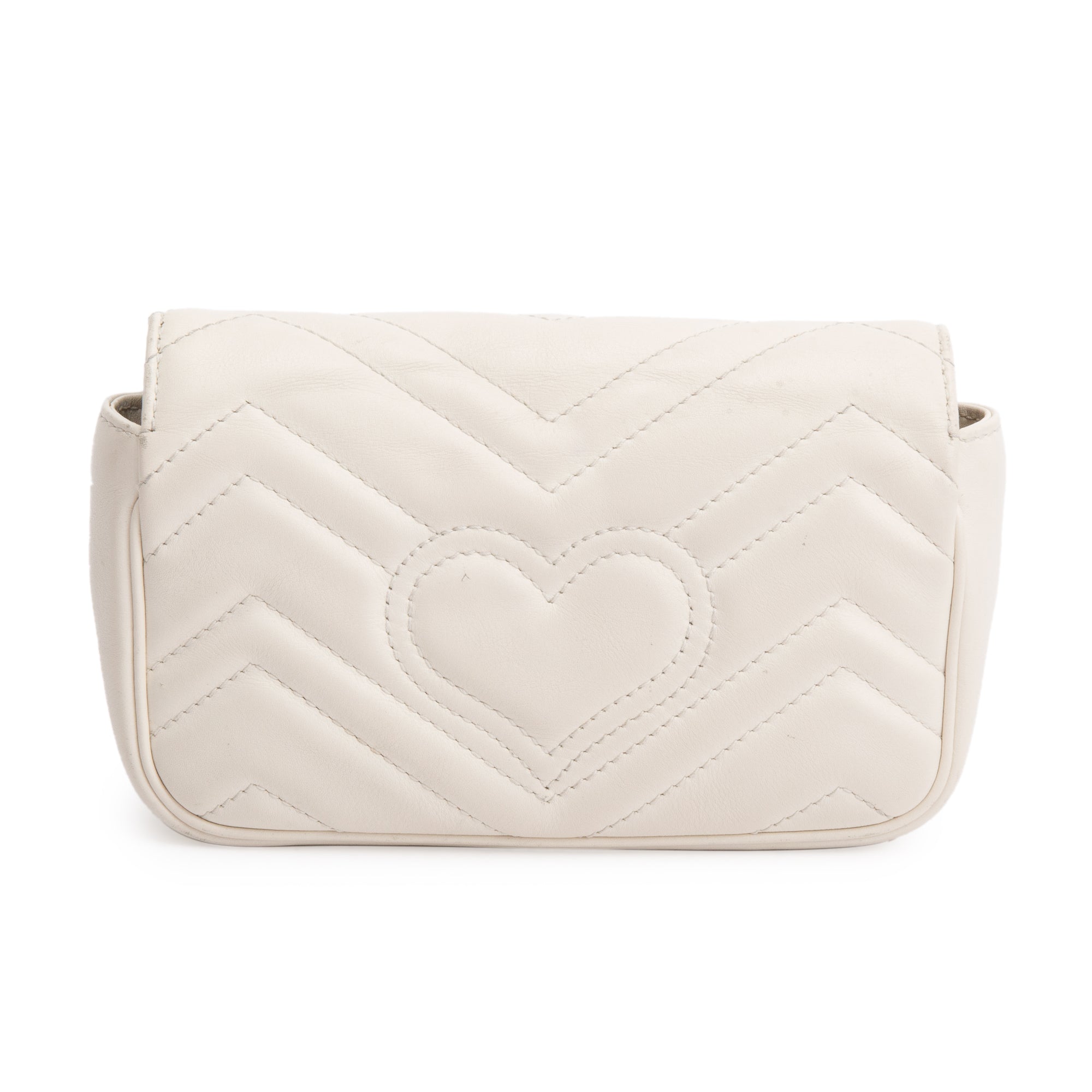 Gucci White GG Marmont Matelasse Leather Super Mini Bag