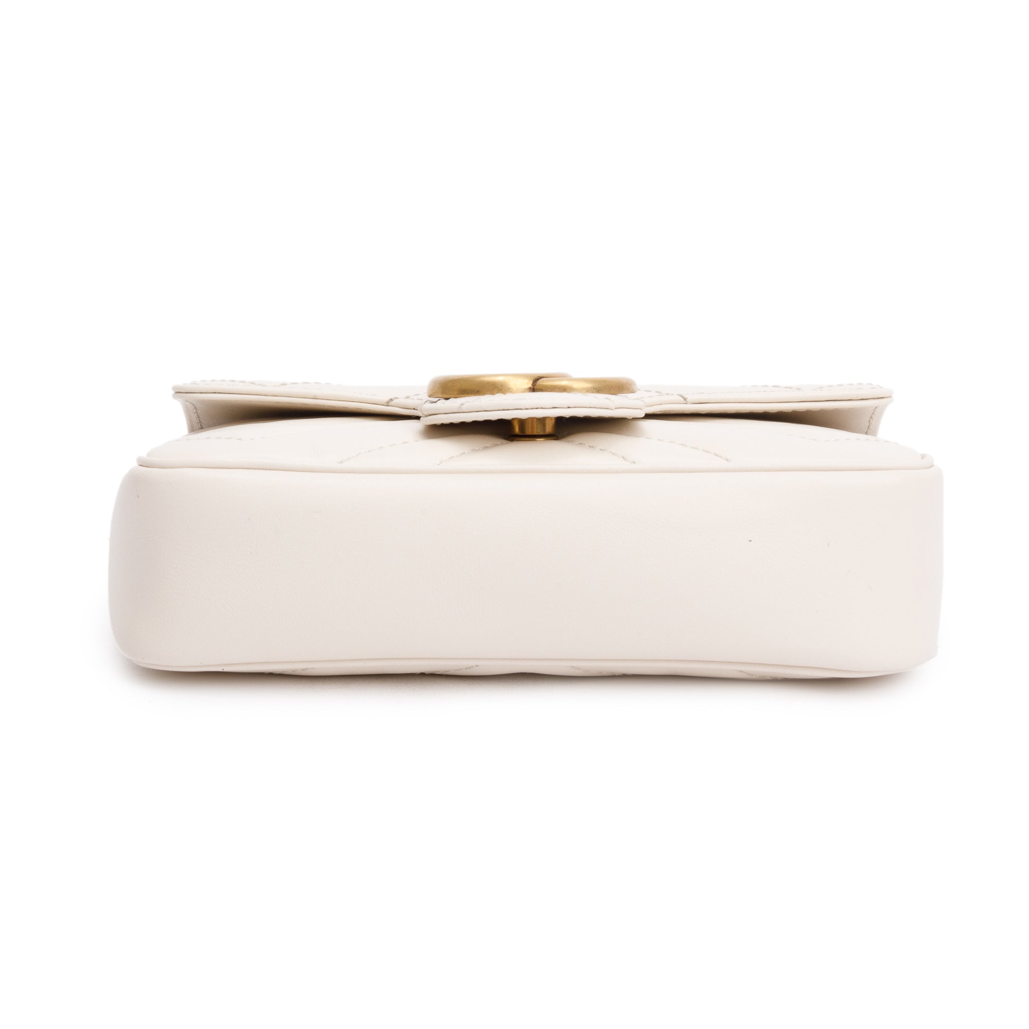 Gucci White GG Marmont Matelasse Leather Super Mini Bag