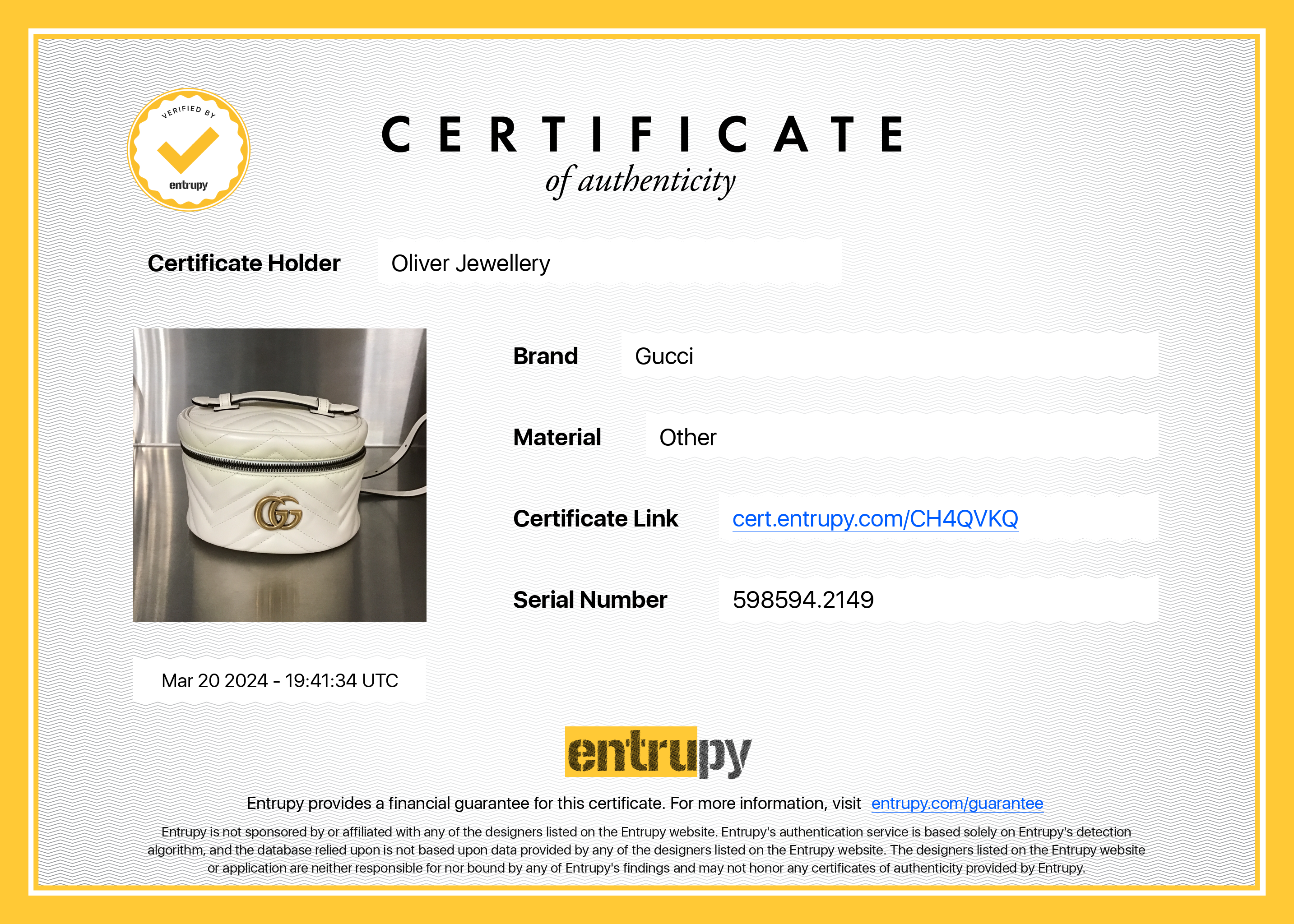 Gucci White GG Marmont Matelasse Mini Round Backpack