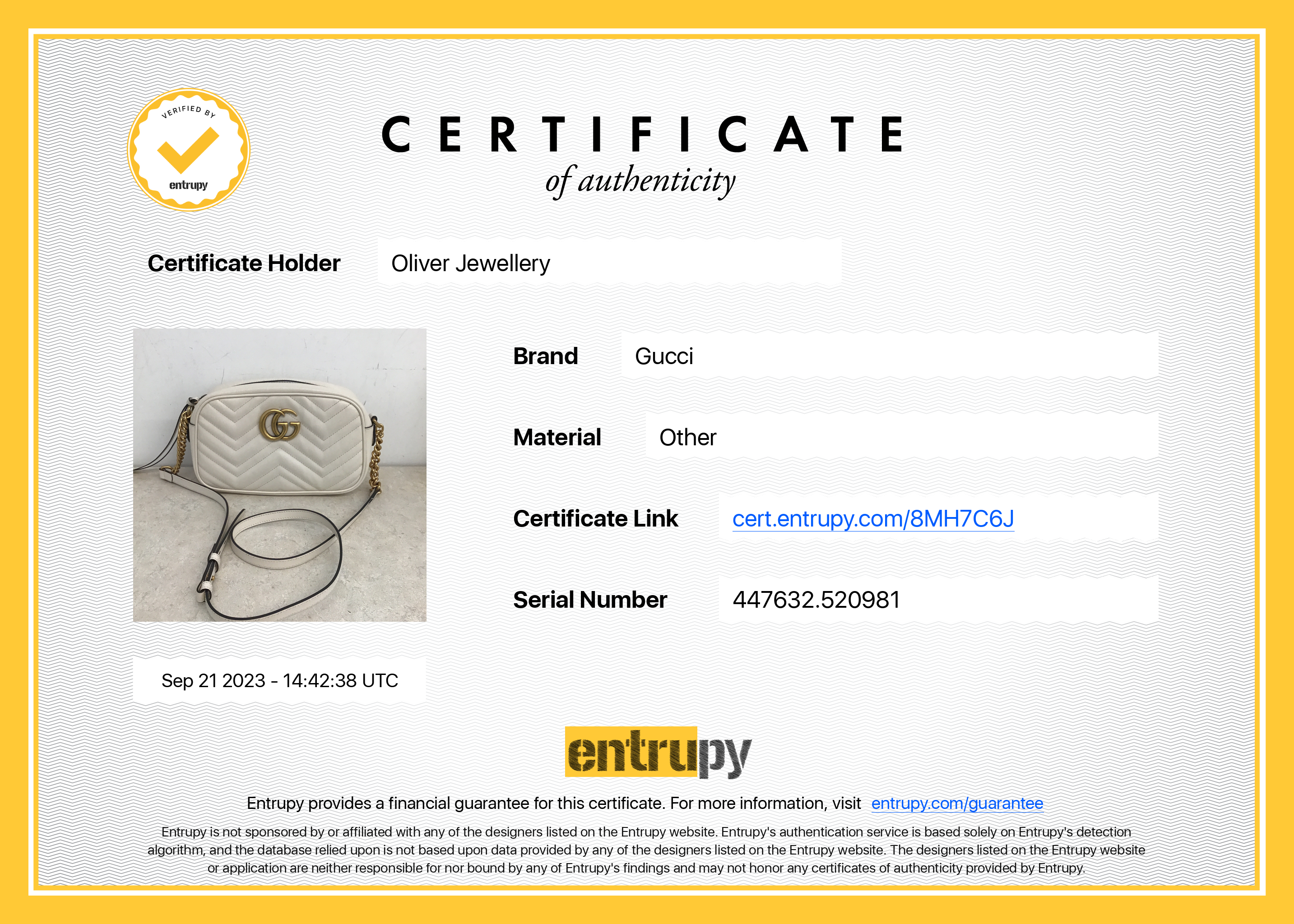 Gucci White GG Marmont Matelasse Small Shoulder Bag