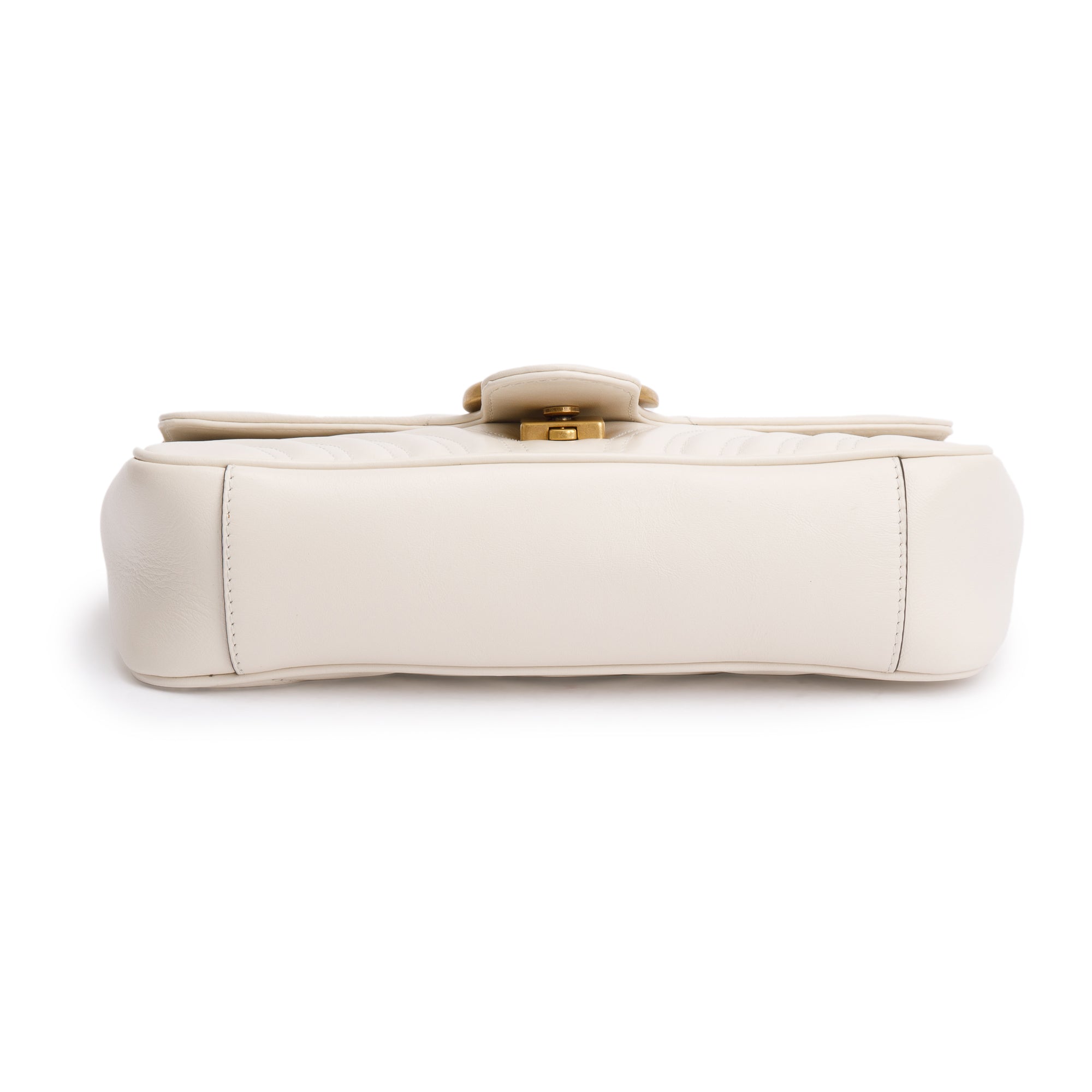 Gucci White GG Marmont Matelasse Small Shoulder Bag