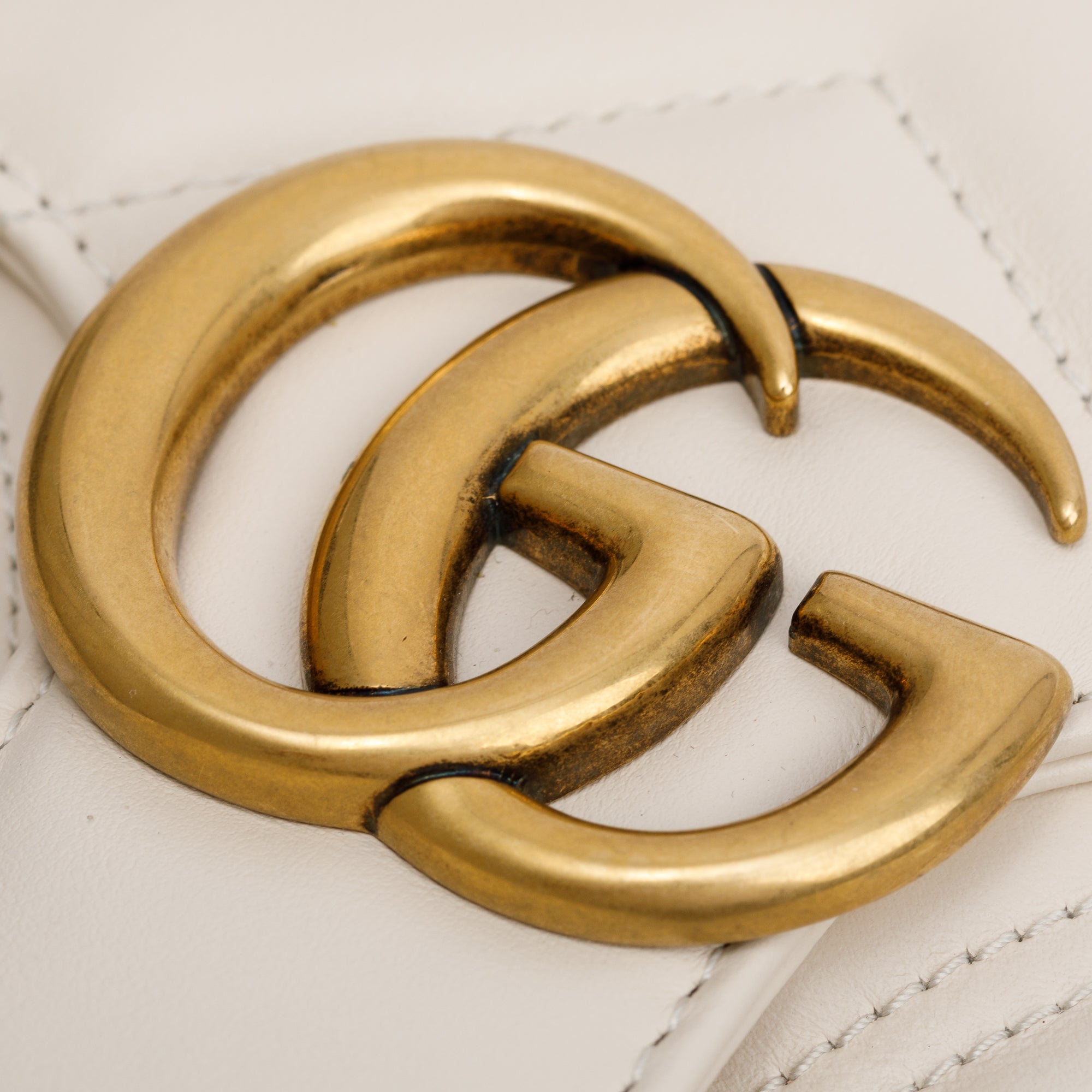 Gucci White GG Marmont Matelasse Small Shoulder Bag