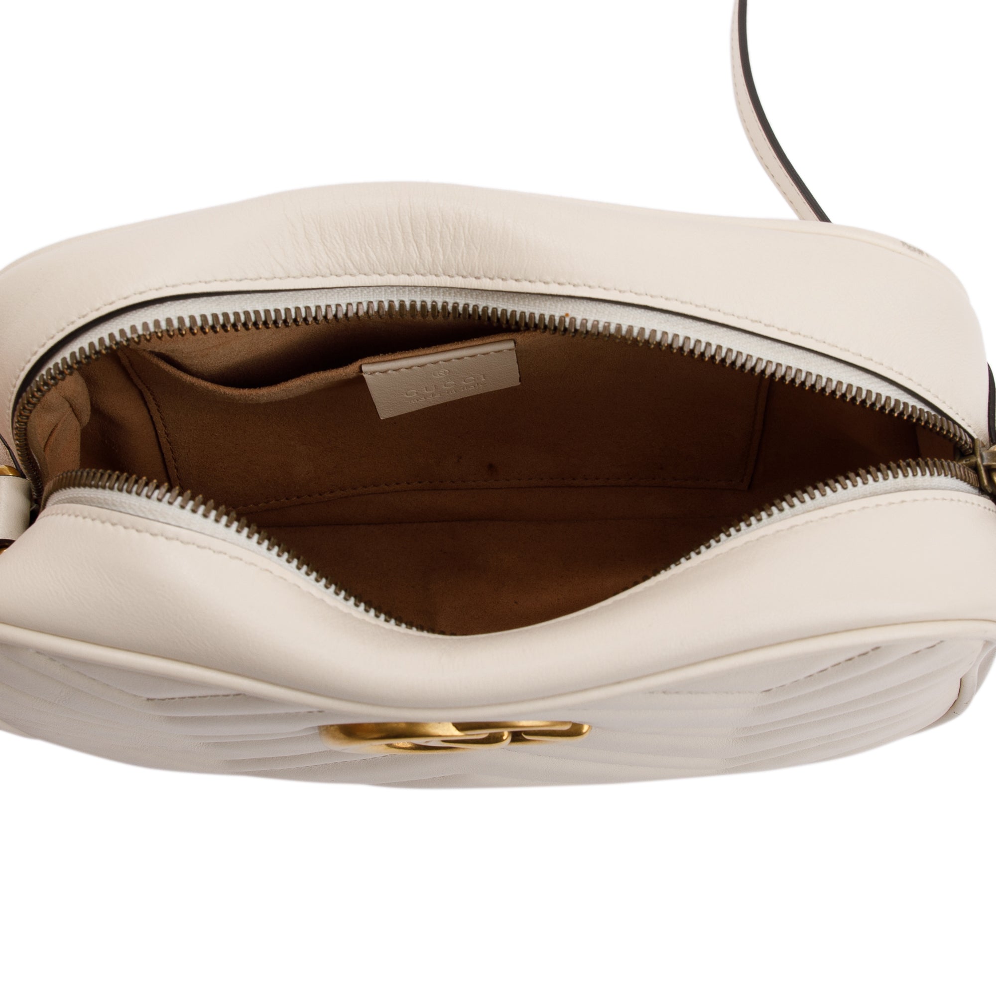 Gucci White GG Marmont Matelasse Small Shoulder Bag w/ Box