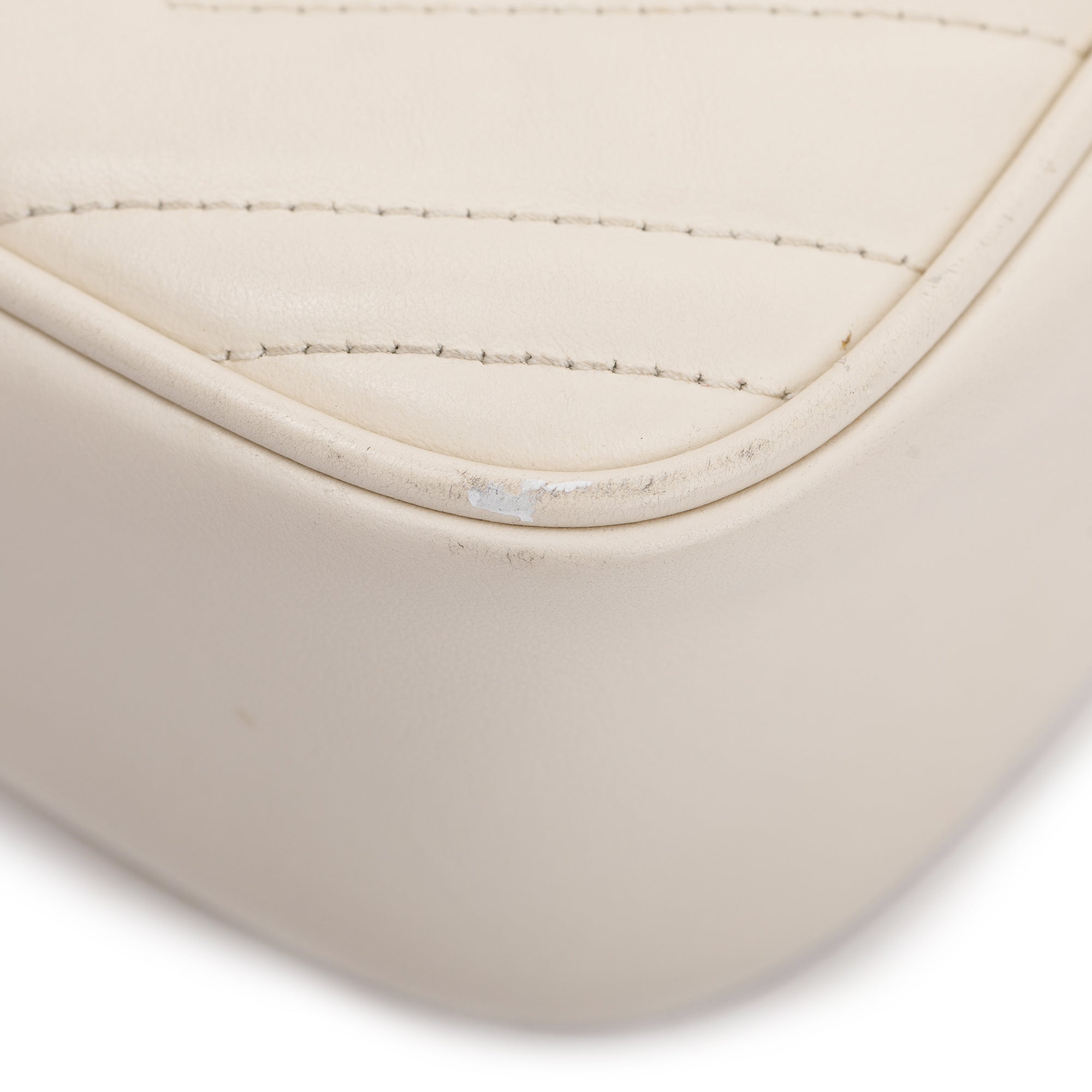 Gucci White GG Marmont Matelasse Small Shoulder Bag w/ Box