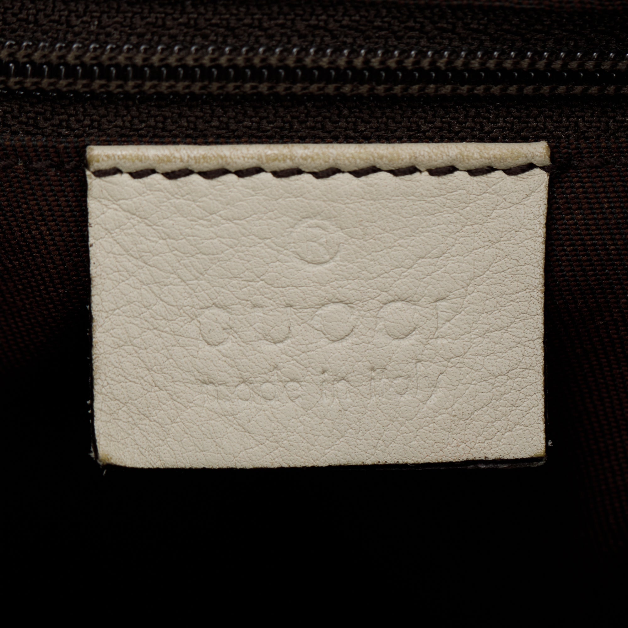 Gucci White GG Signature Leather Small Abbey D-Ring Hobo