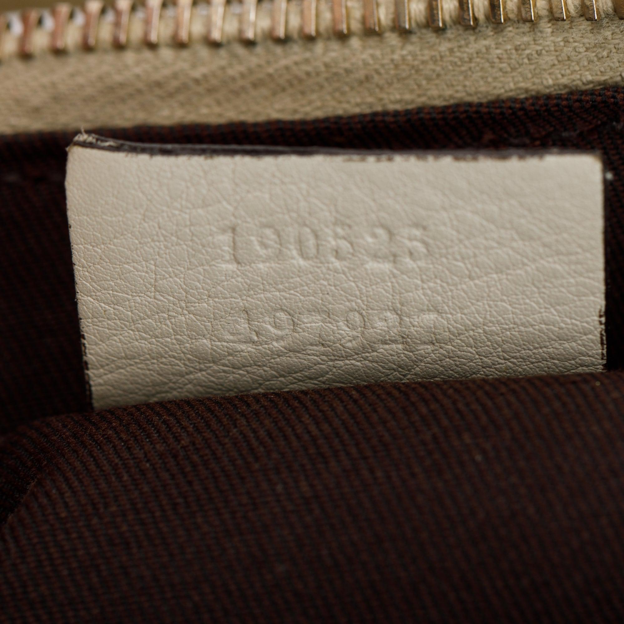 Gucci White GG Signature Leather Small Abbey D-Ring Hobo