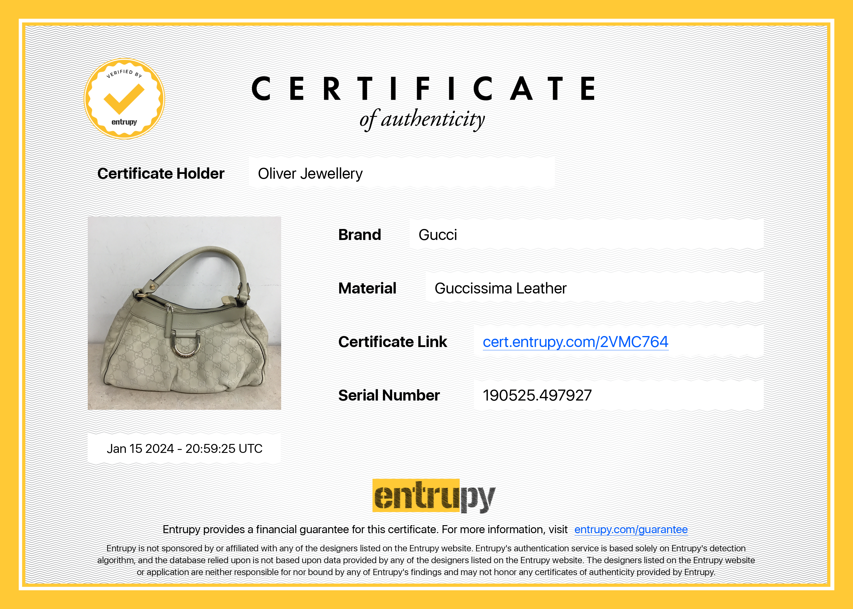 Gucci White GG Signature Leather Small Abbey D-Ring Hobo