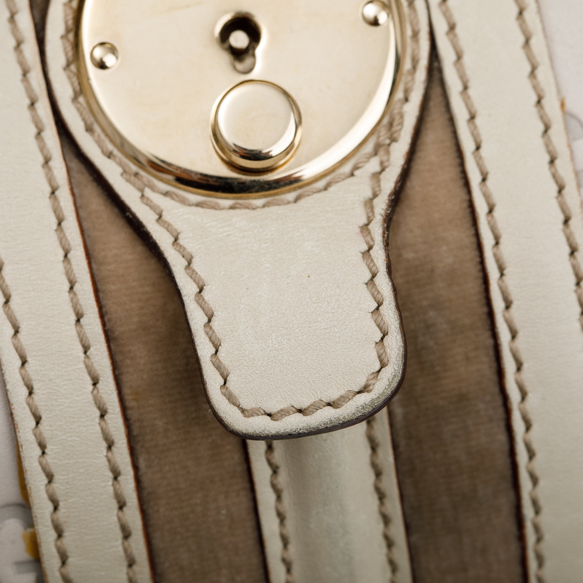 Gucci White GG Signature Leather Treasure Boston Bag