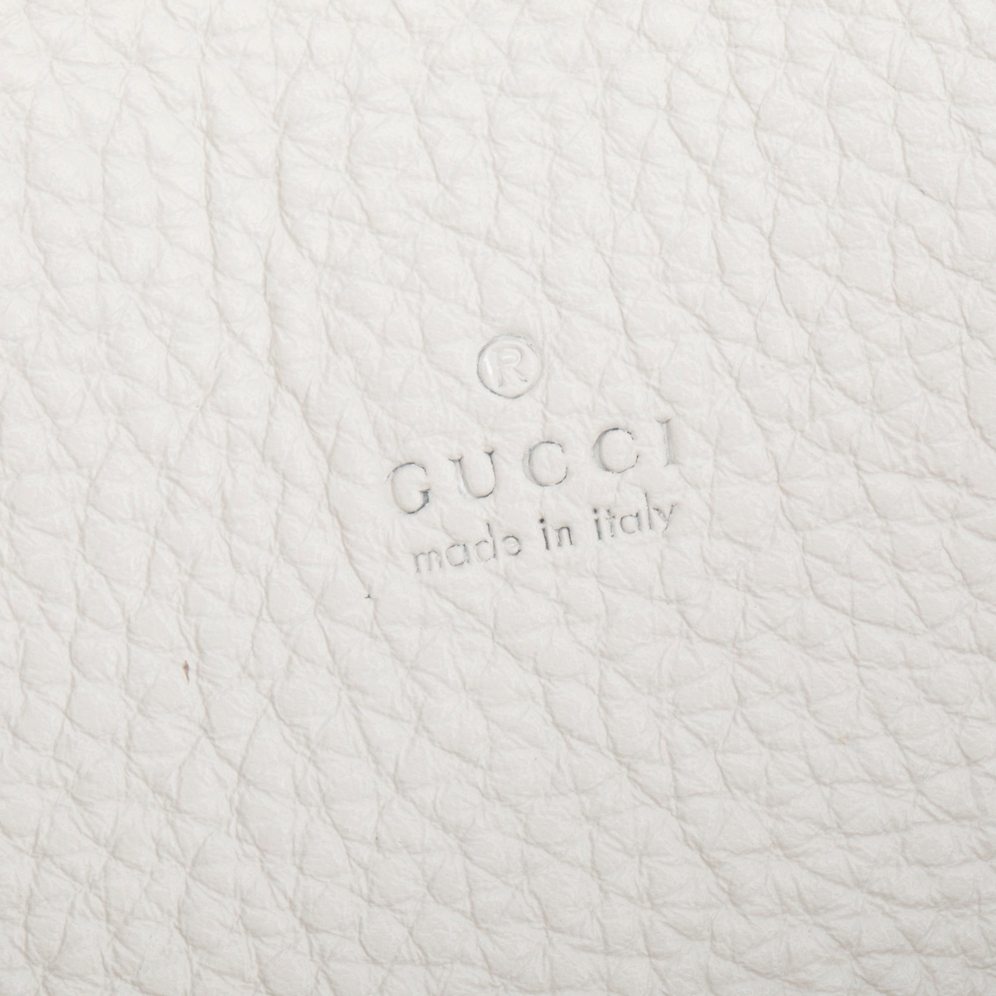 Gucci White Grained Leather Jackie 1961 Medium Crossbody Bag w/ Pouch