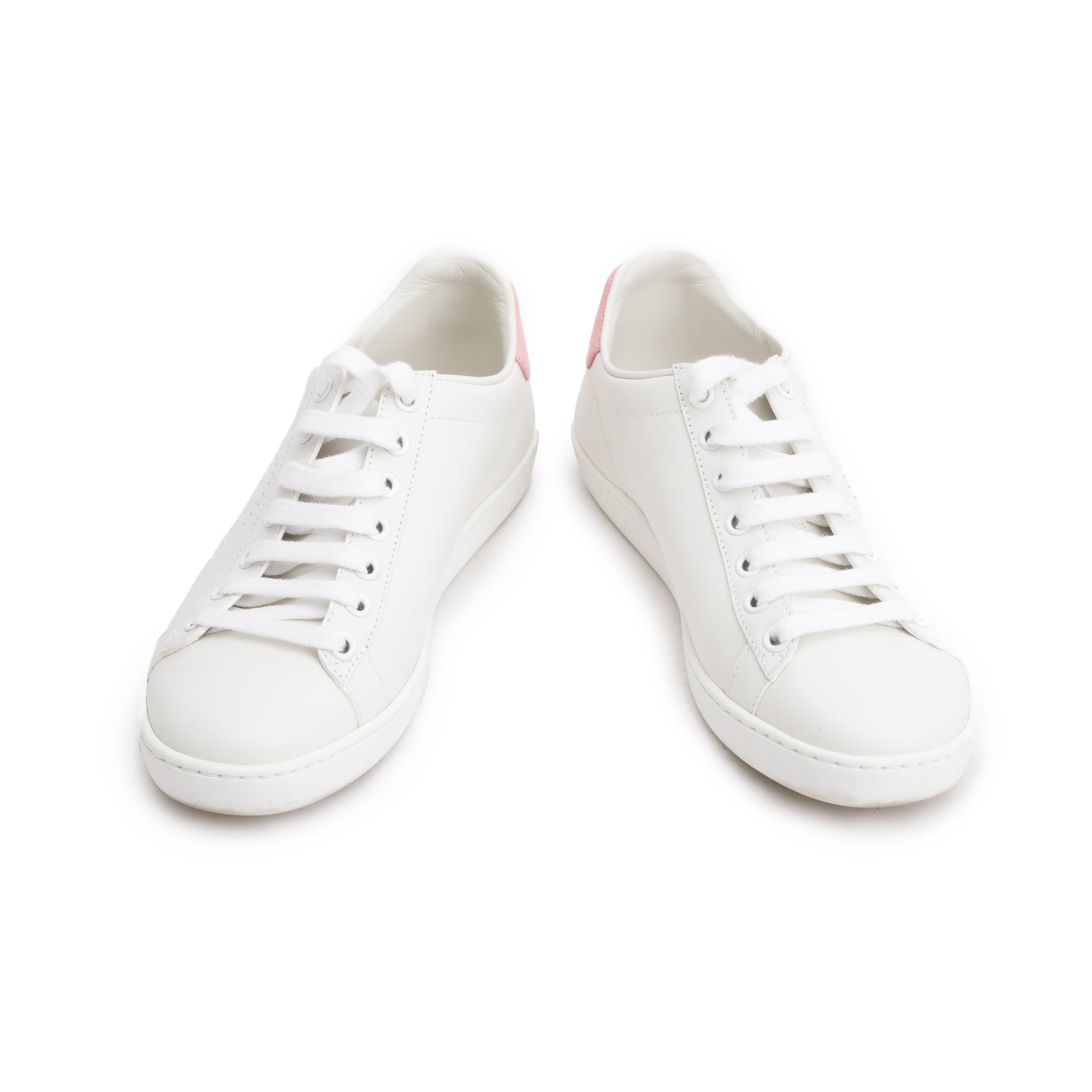 Gucci White Leather Interlocking G Ace Sneakers, Size 35