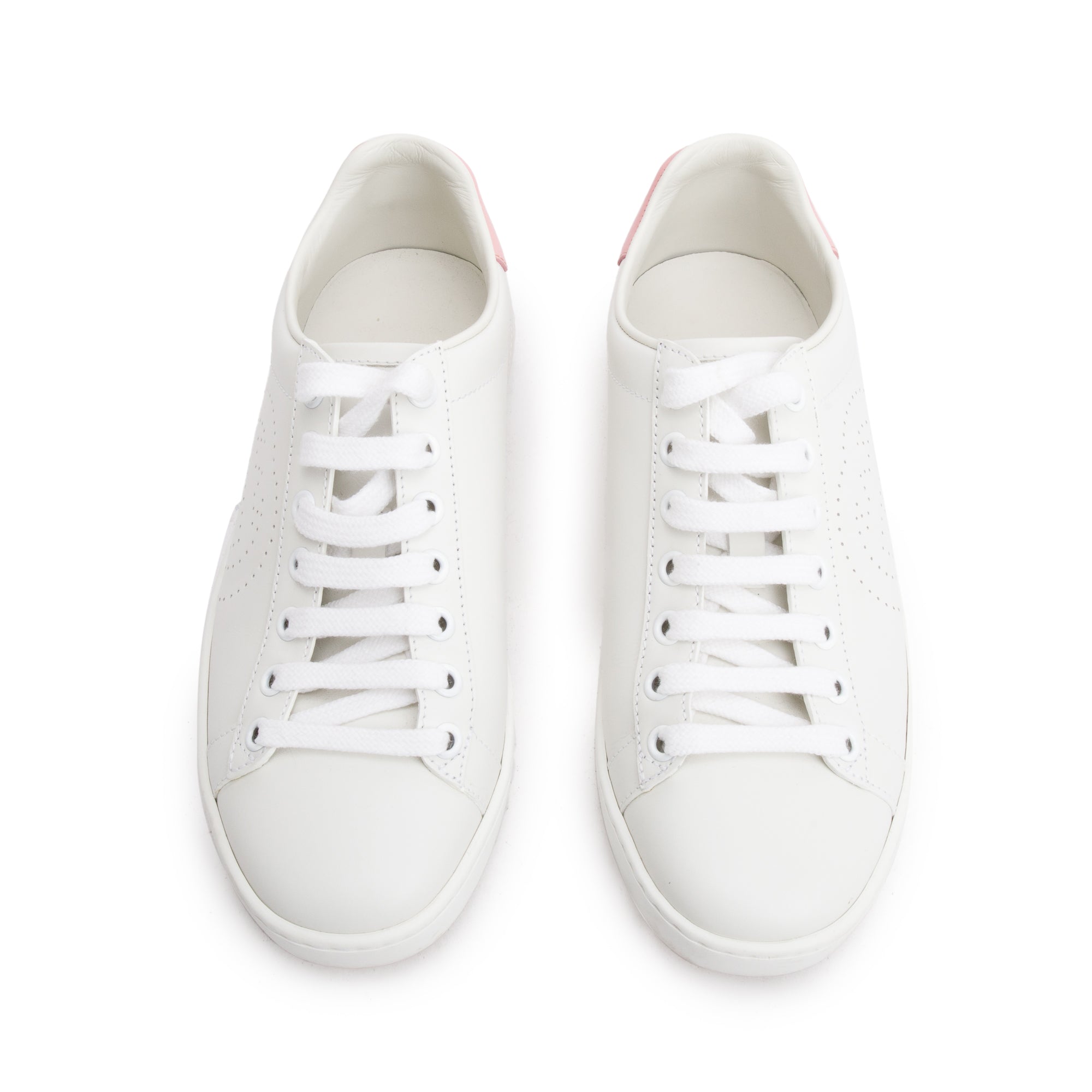 Gucci White Leather Interlocking G Ace Sneakers, Size 35