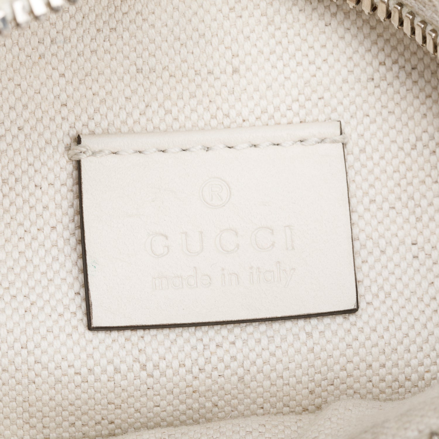 Gucci White Leather Jumbo GG Small Belt Bag w/ Box