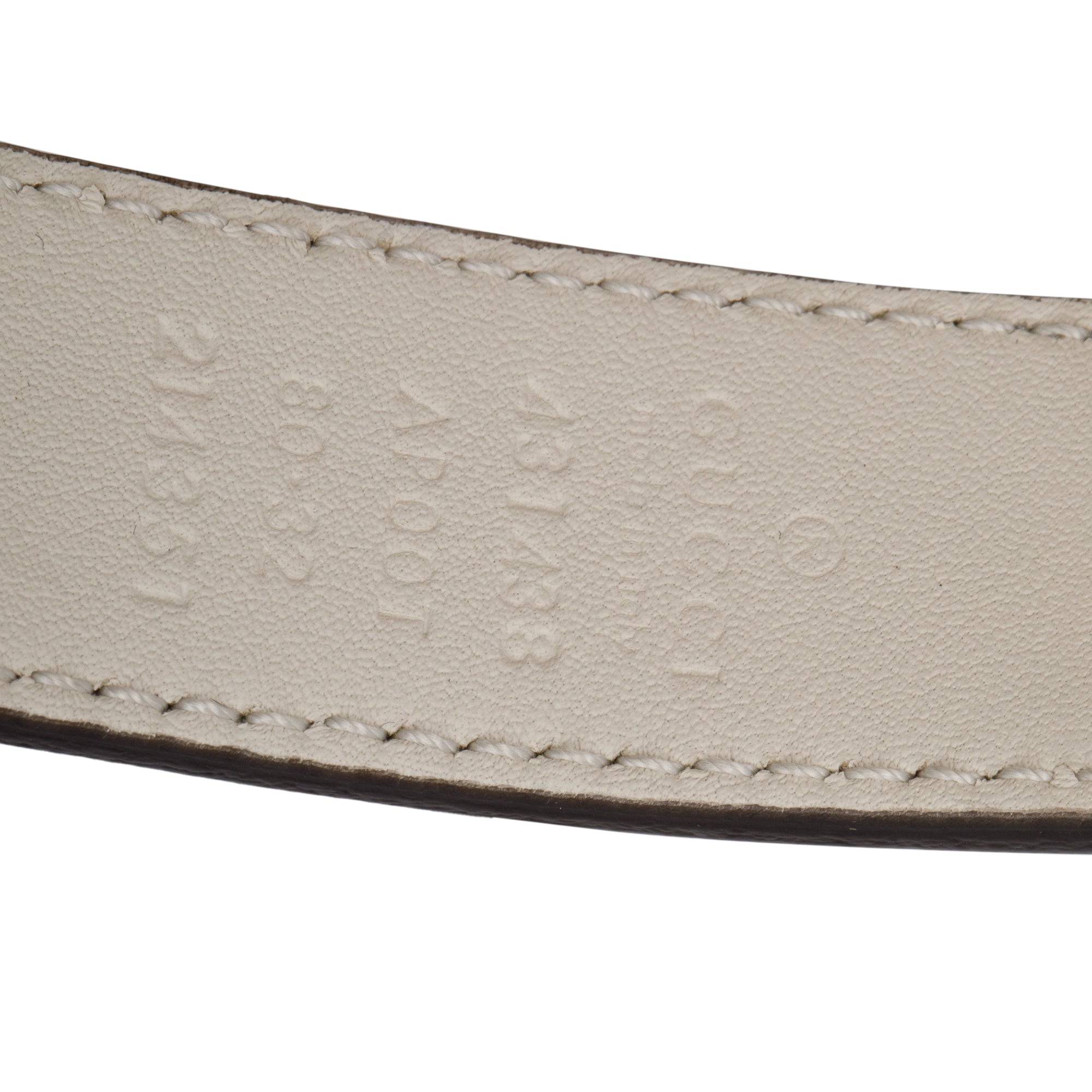 Gucci White Leather Metal Flower Buckle Thin Belt, 80 32