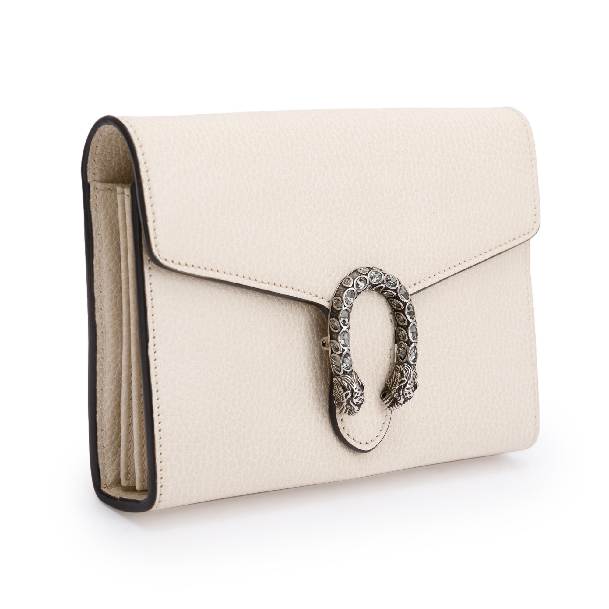 Gucci White Leather Mini Dionysus Chain Wallet