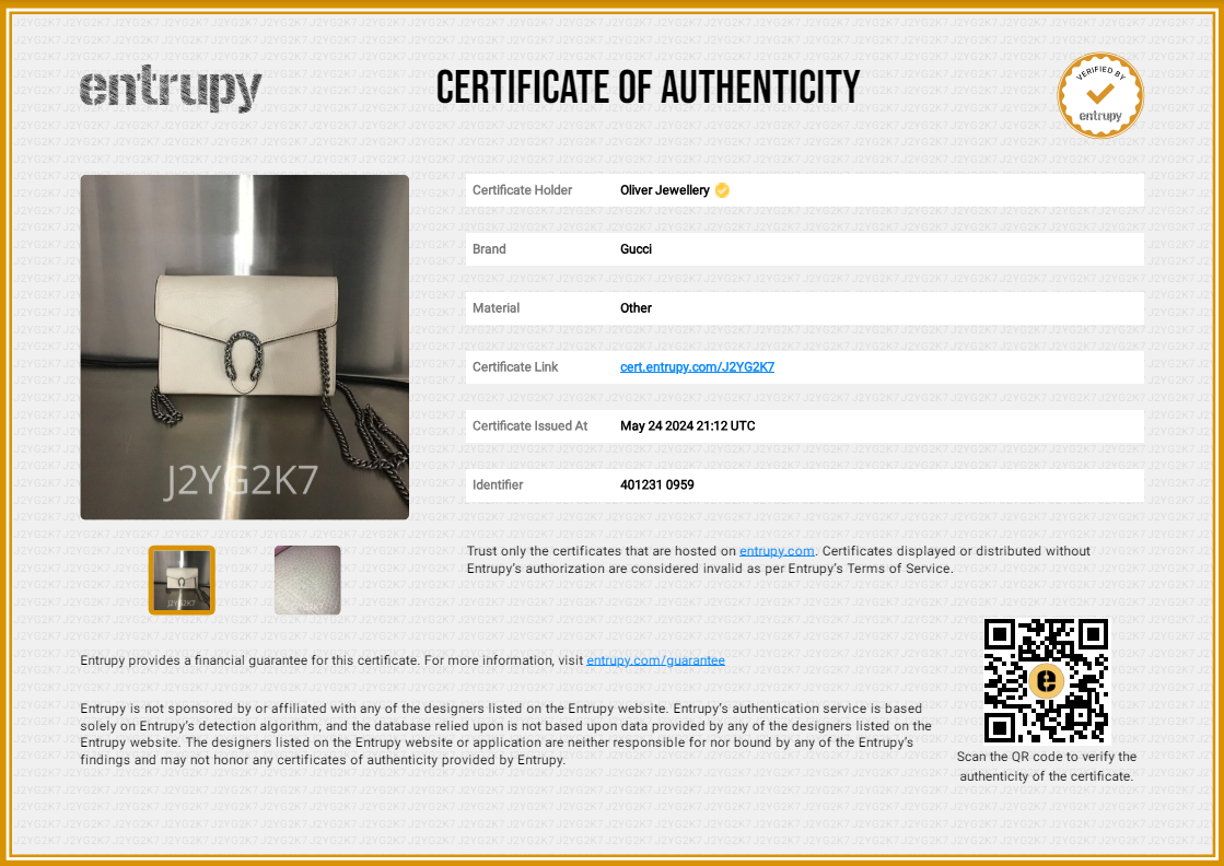 Gucci White Leather Mini Dionysus Chain Wallet