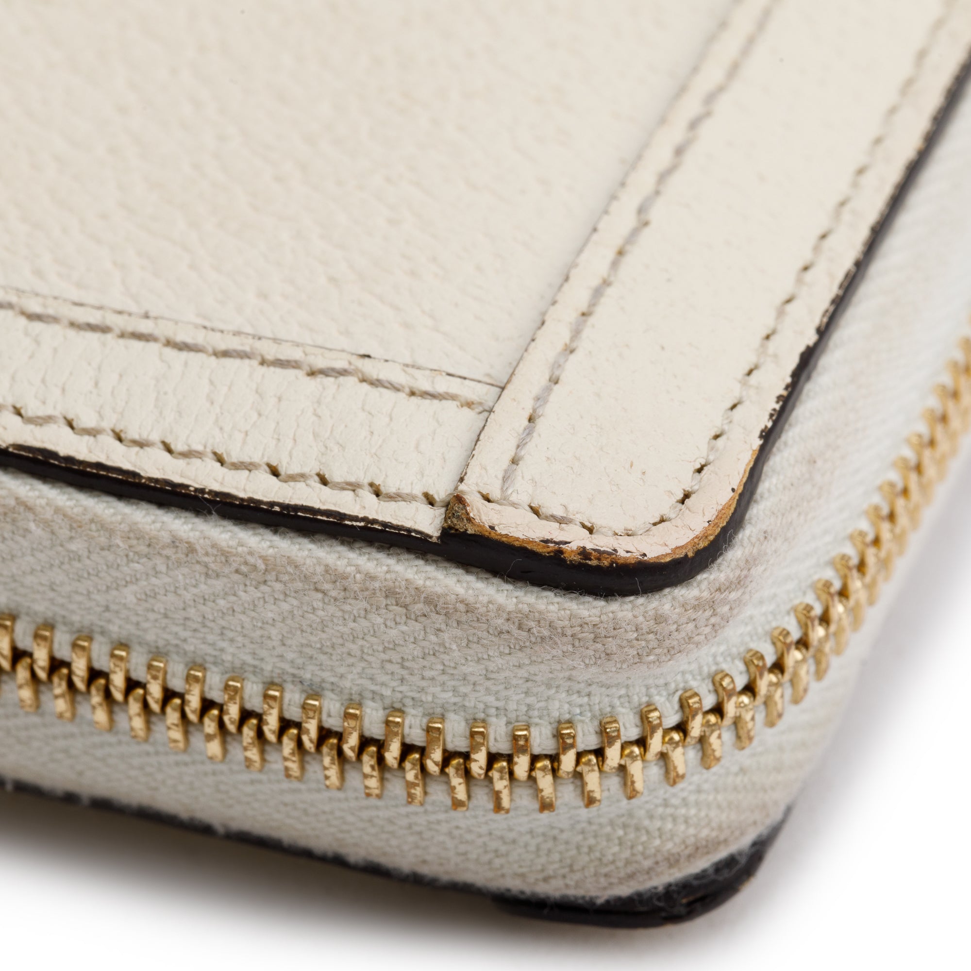 Gucci White Leather Web Ophidia GG Zip Around Wallet w/ Box & Receipt